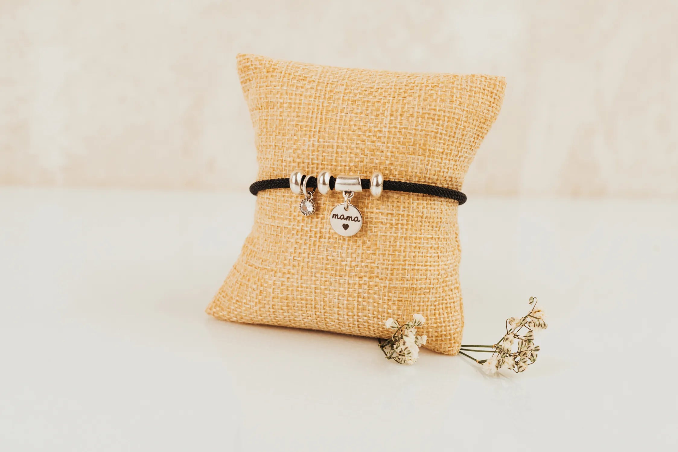 PULSERA PLATA Y CIRCONITA  “SUPER MAMÁ”