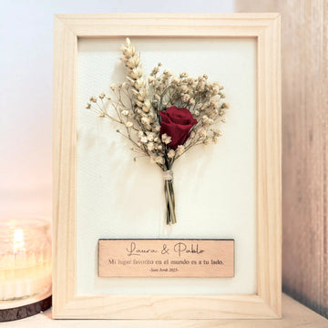 Cuadro Rosa Eterna Personalizada