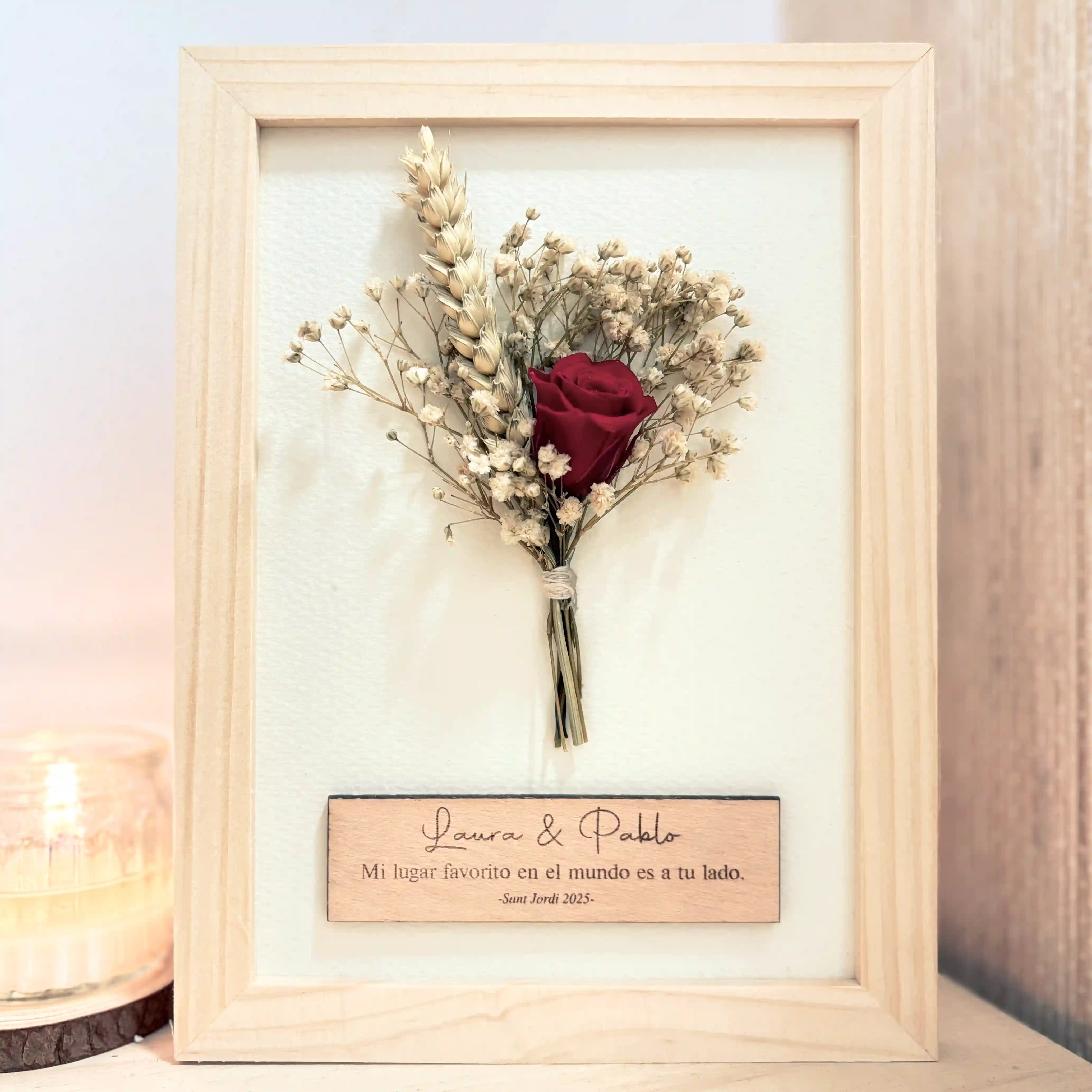 Cuadro Rosa Eterna Personalizada