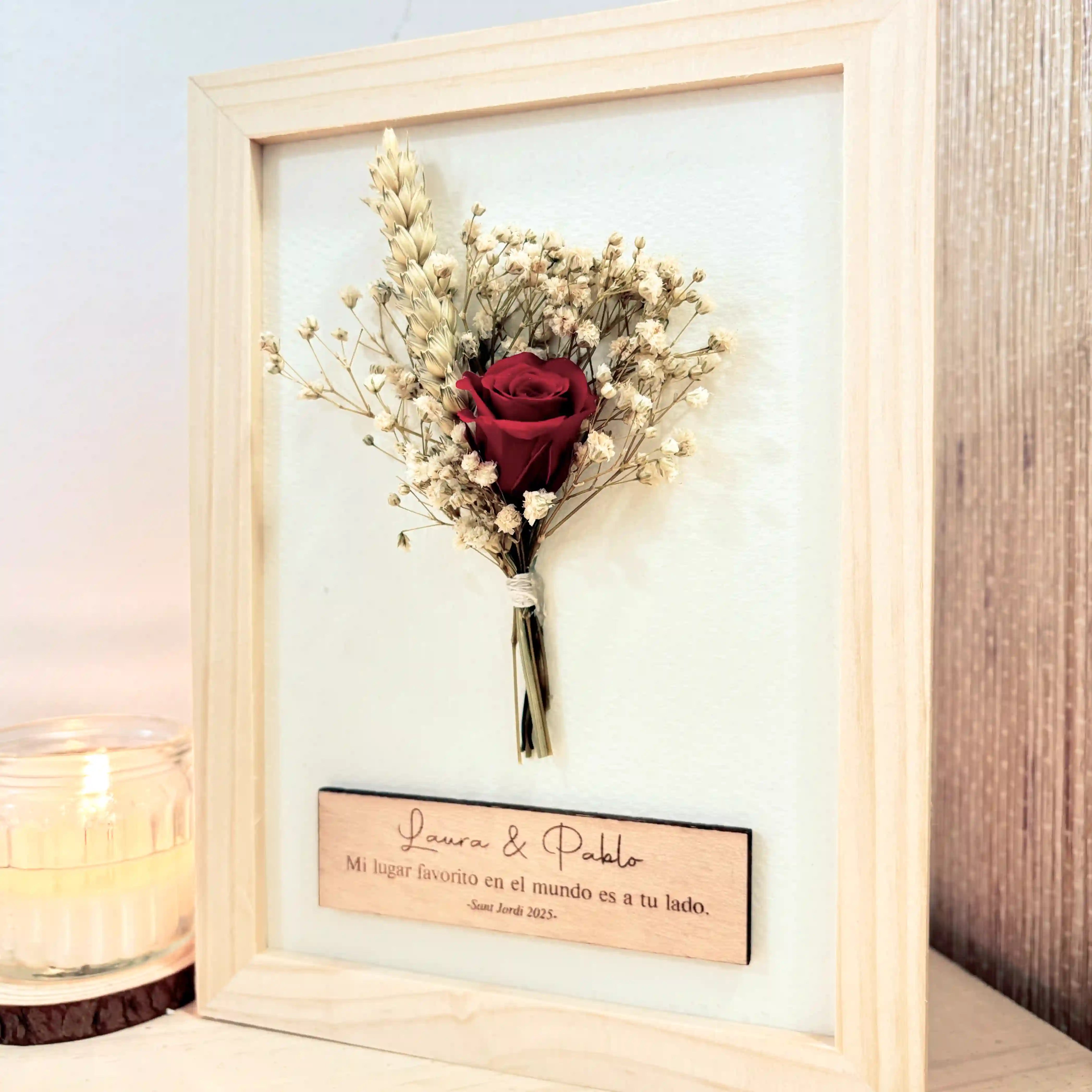 Cuadro Rosa Eterna Personalizada
