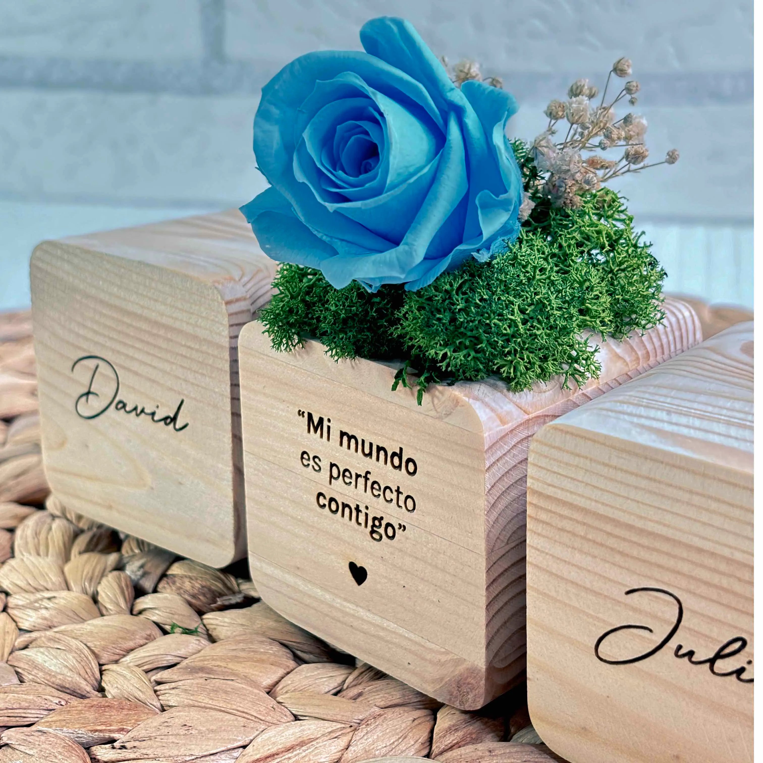 Cubos de Madera "AMOR" Especial San Valentín