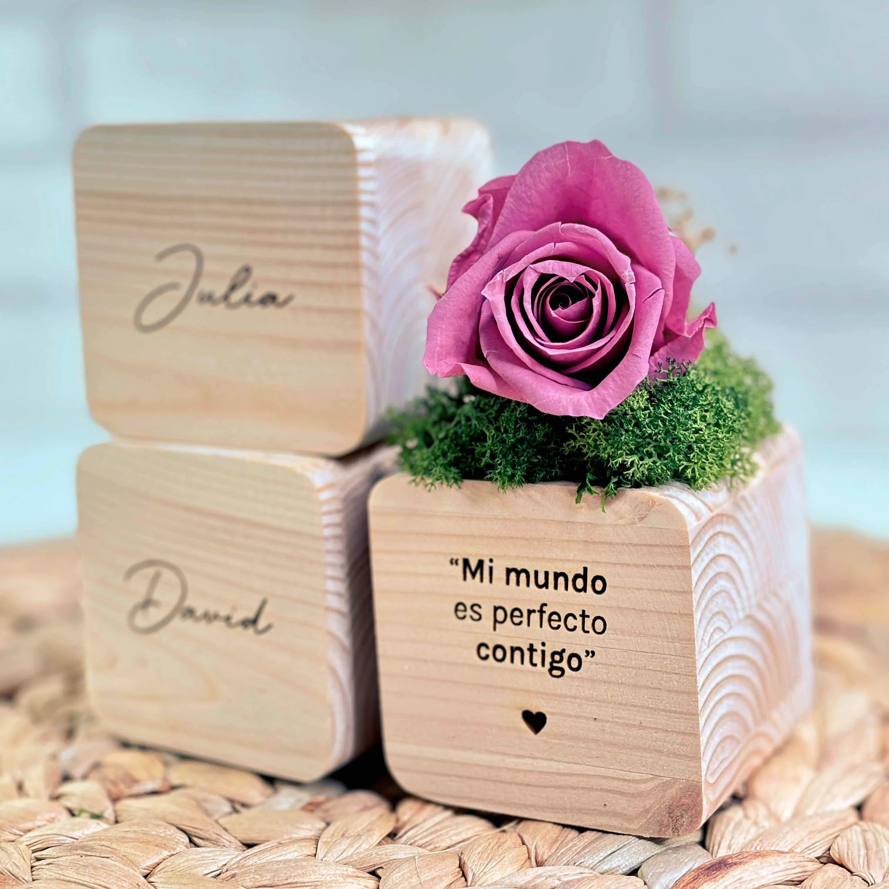 Cubos de Madera "AMOR" Especial San Valentín