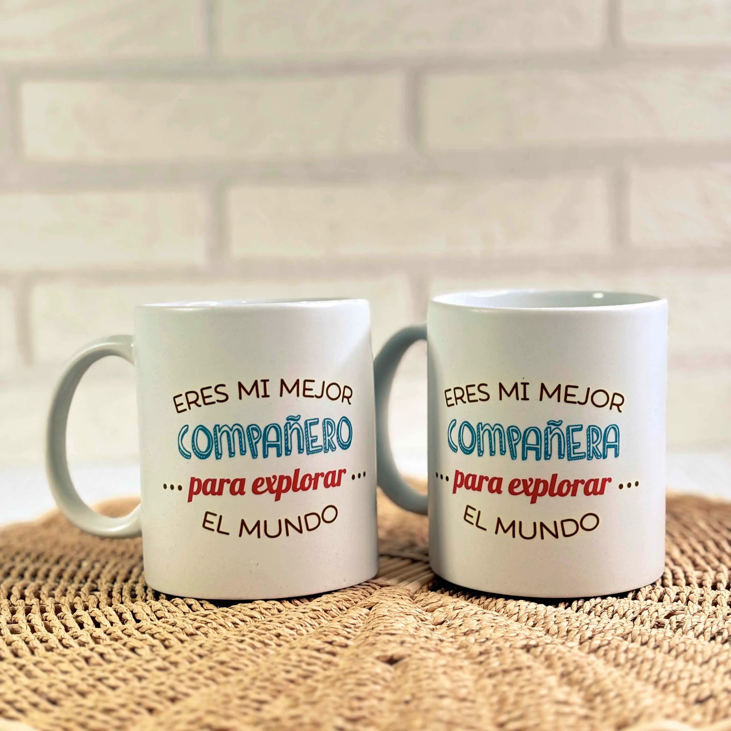 Pack Tazas Personalizadas "Mejor Compañero"