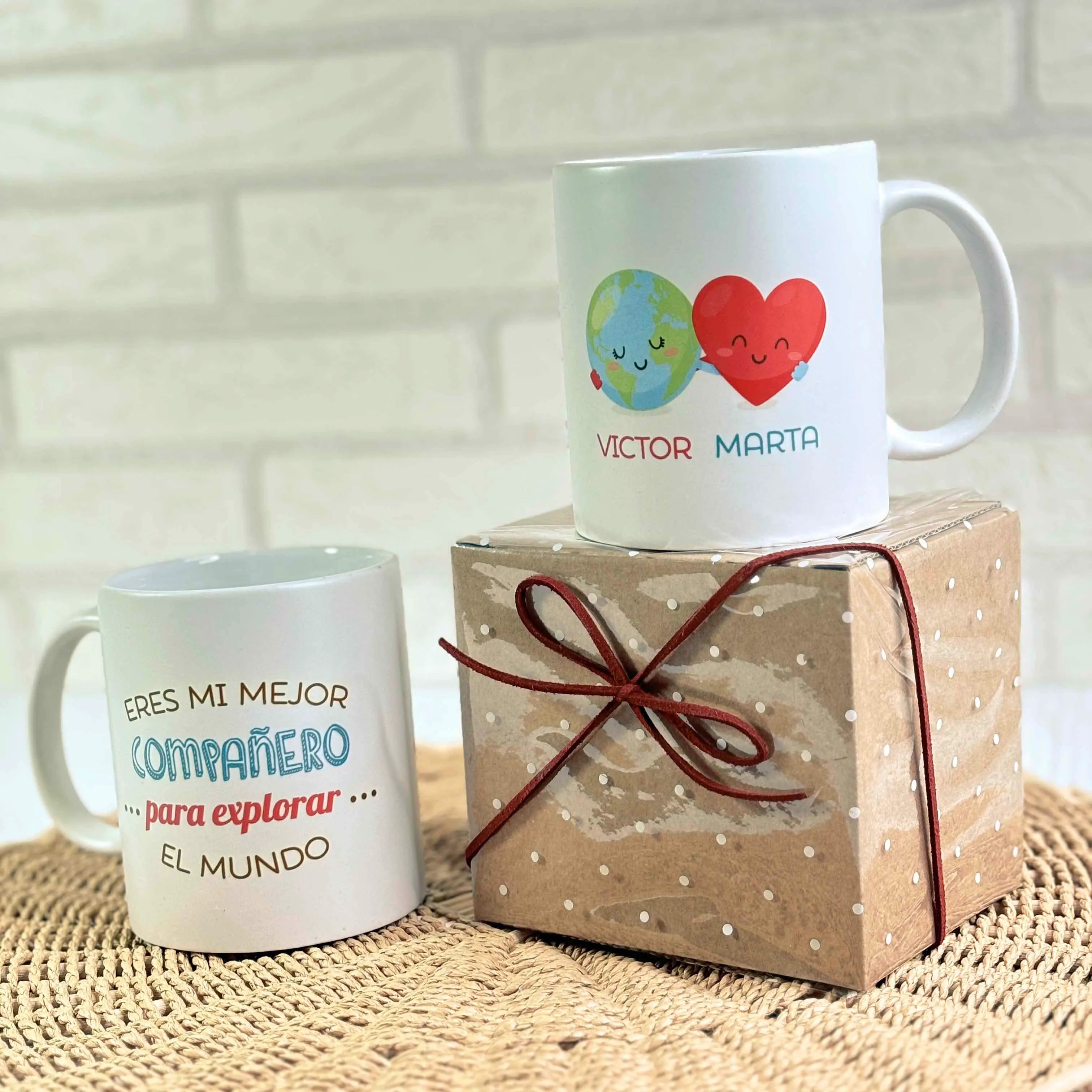 Pack Tazas Personalizadas "Mejor Compañero"