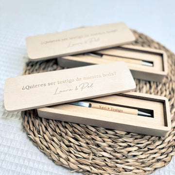 BOLÍGRAFO BODA + CAJA “TESTIGO”