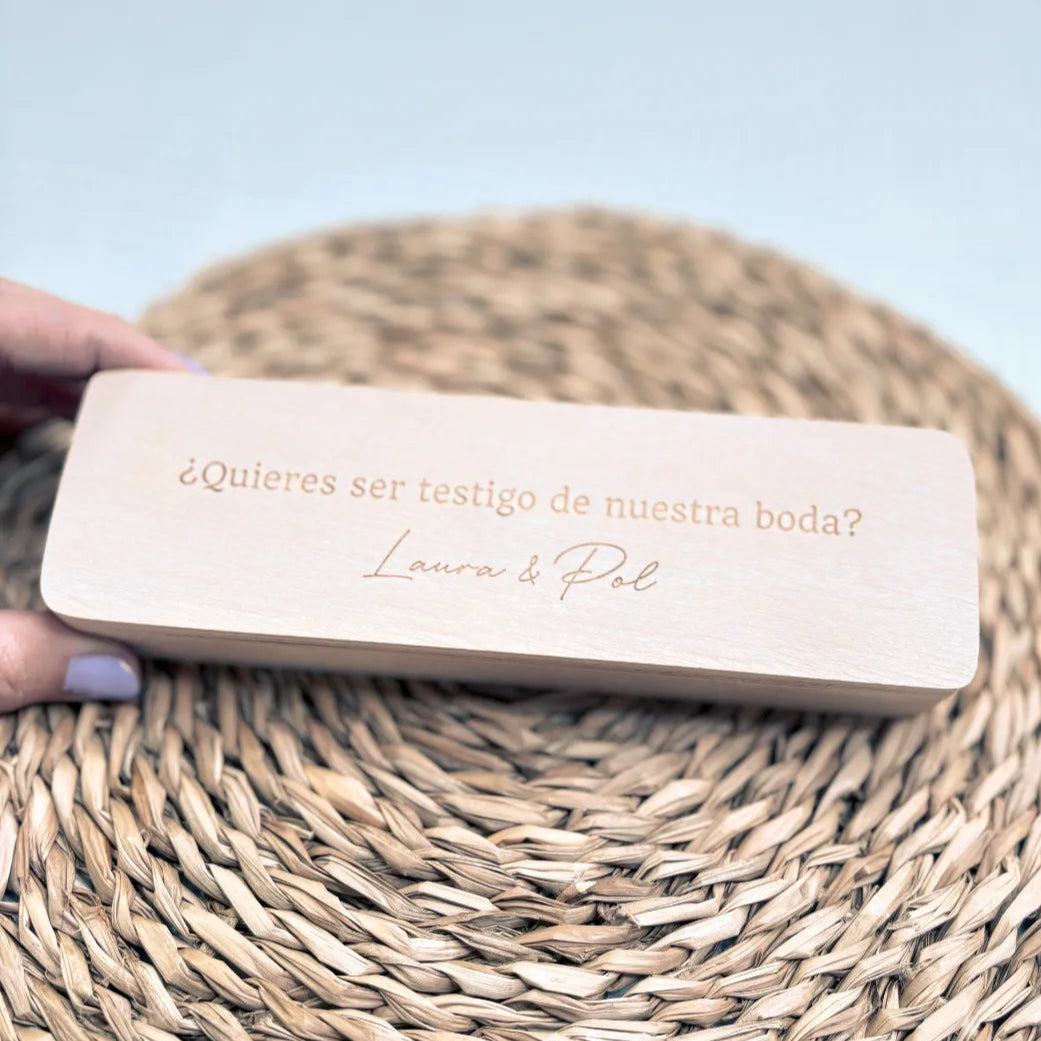 BOLÍGRAFO BODA + CAJA “TESTIGO”