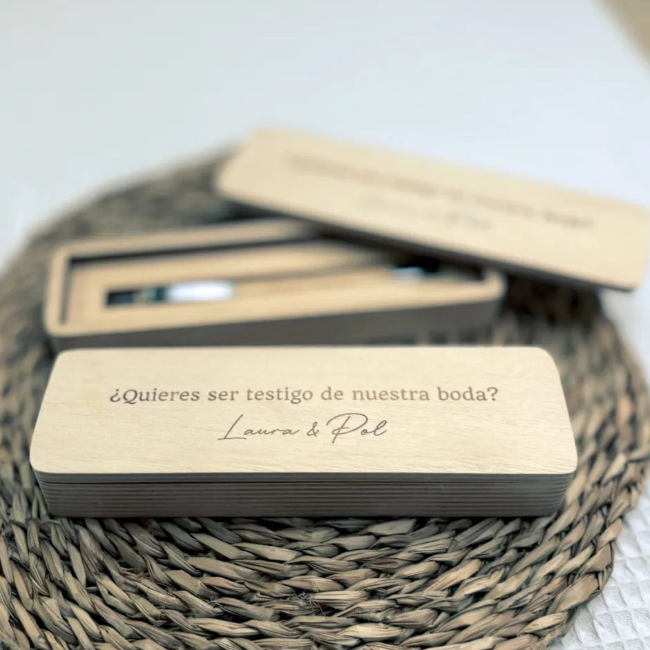 BOLÍGRAFO BODA + CAJA “TESTIGO”