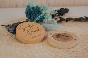 Abrebotellas Bambú "Nuestra Boda"