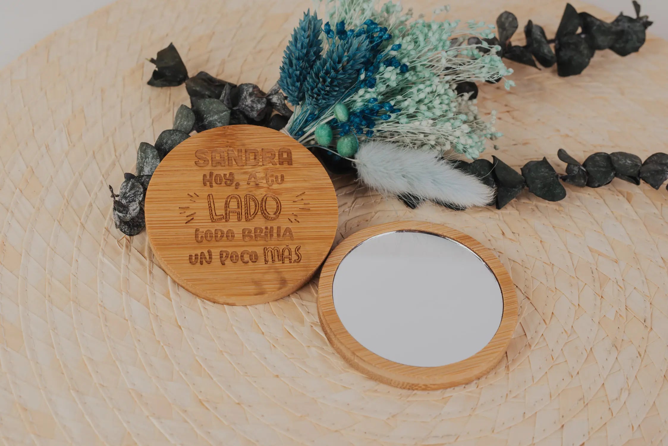 ESPEJO DE BAMBÚ "A TU LADO"