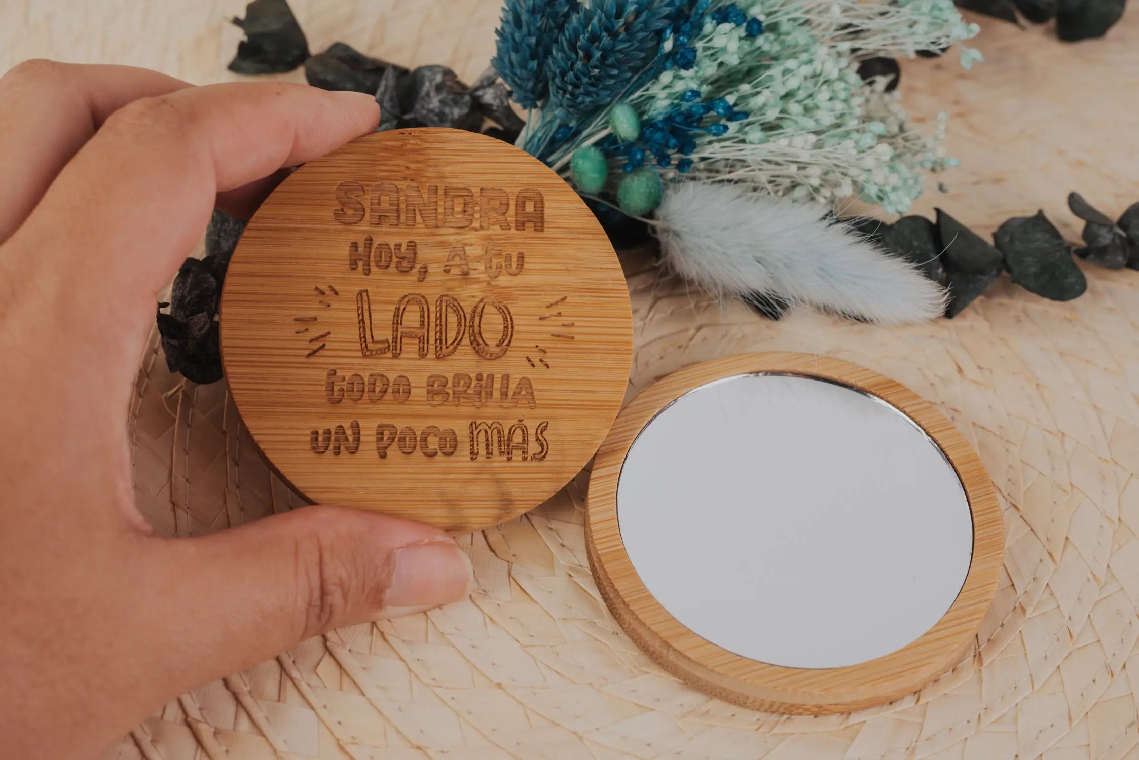 ESPEJO DE BAMBÚ "A TU LADO"