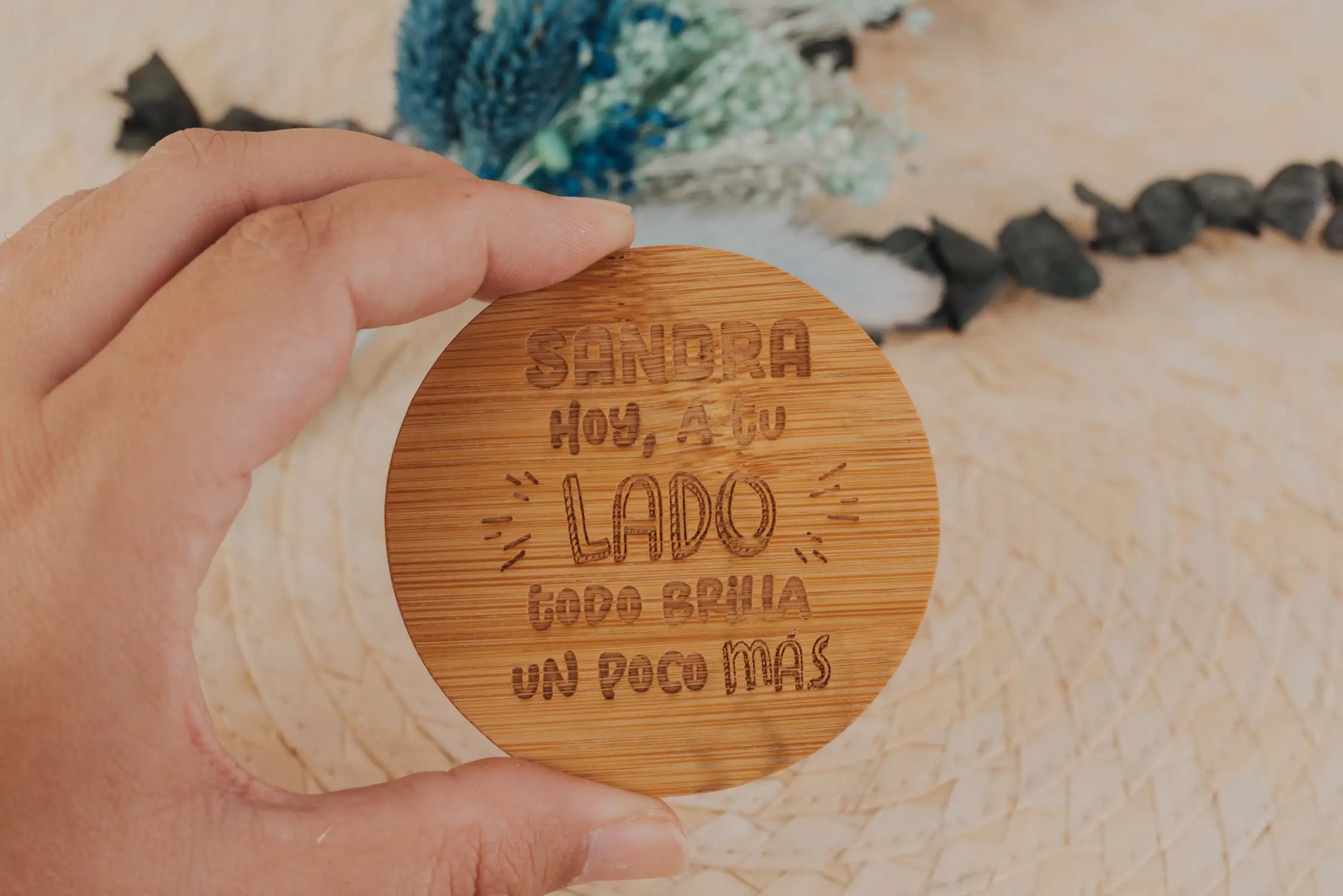 ESPEJO DE BAMBÚ "A TU LADO"