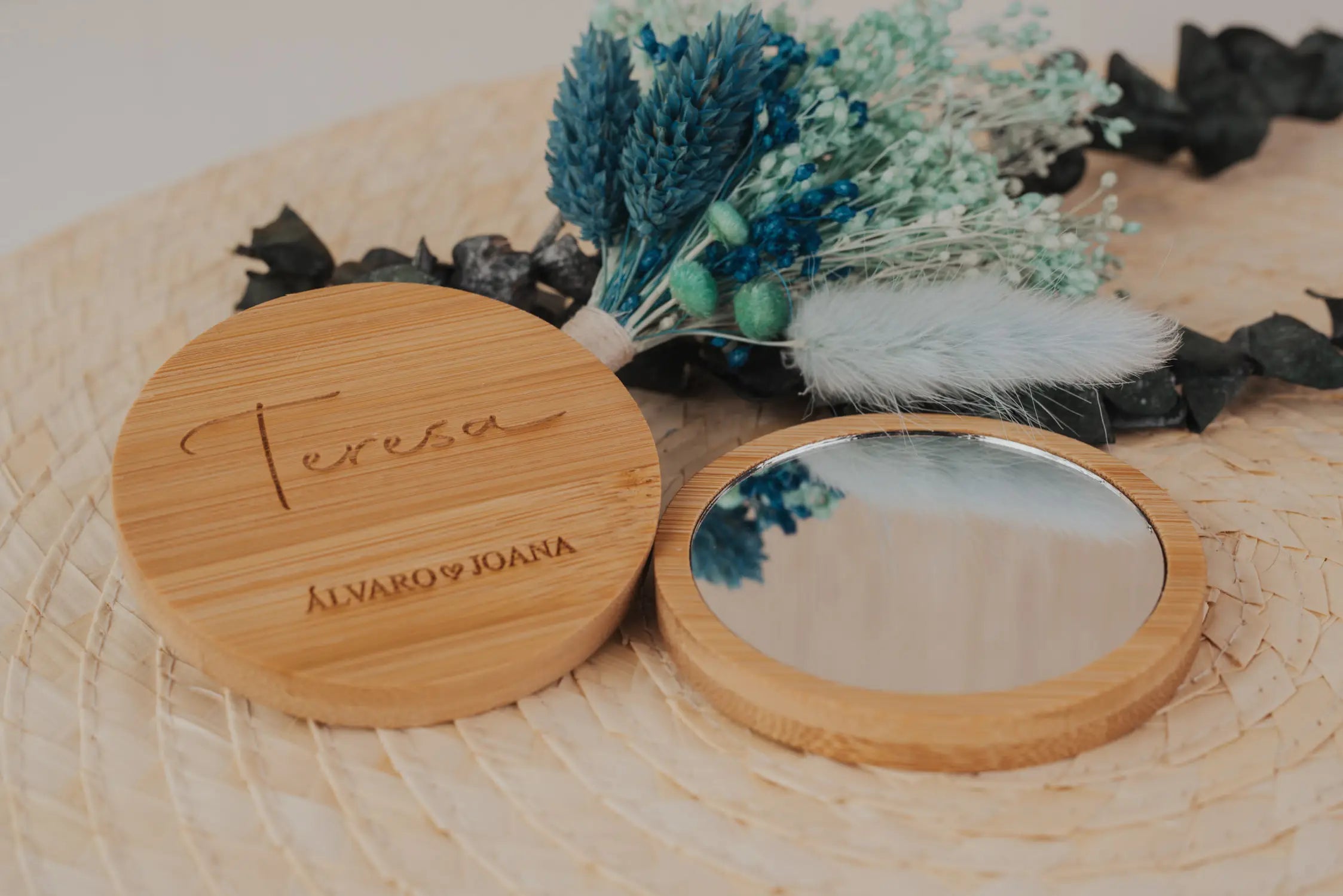 ESPEJO DE BAMBÚ "MARCASITIO"