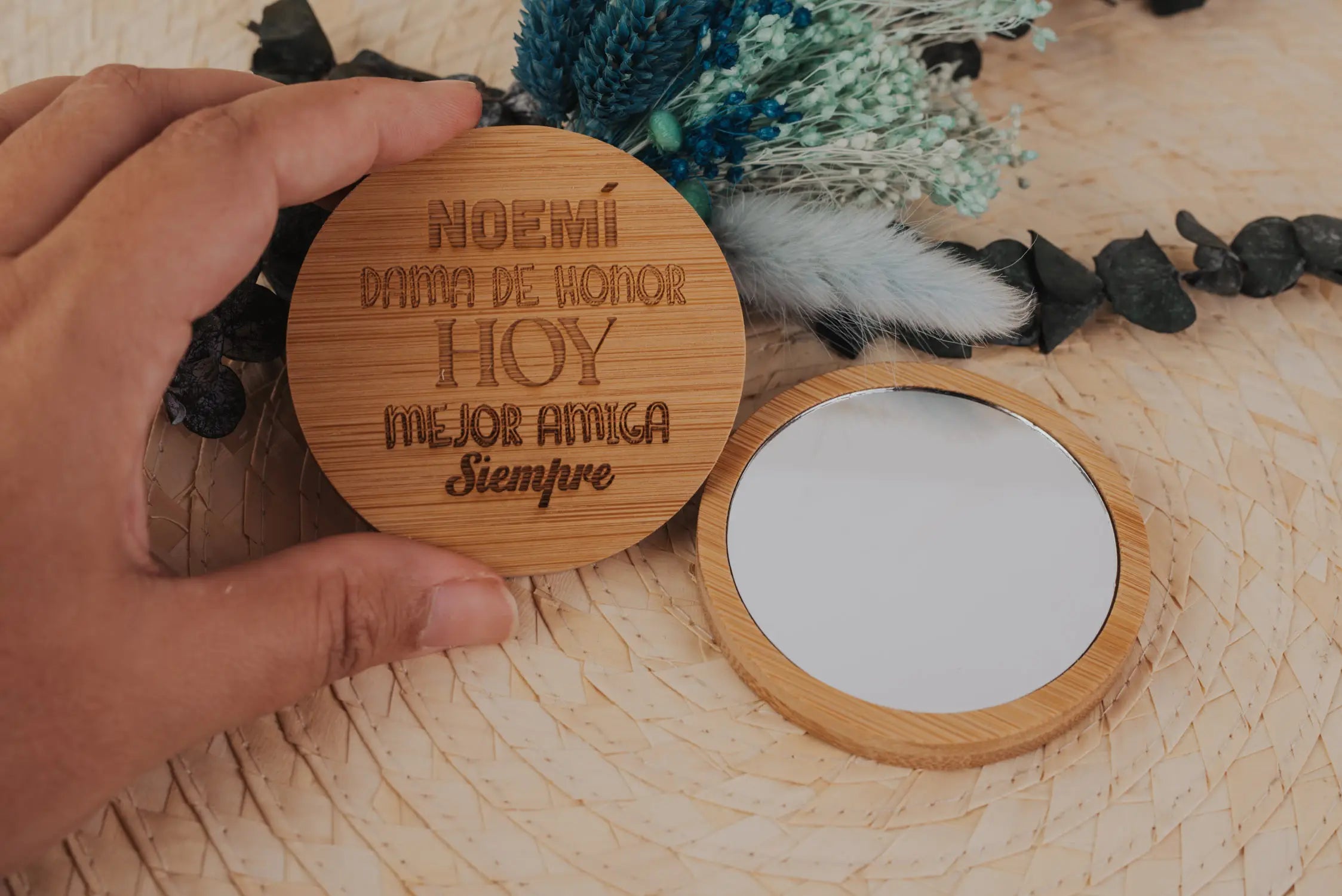 ESPEJO DE BAMBÚ "MEJOR AMIGA"