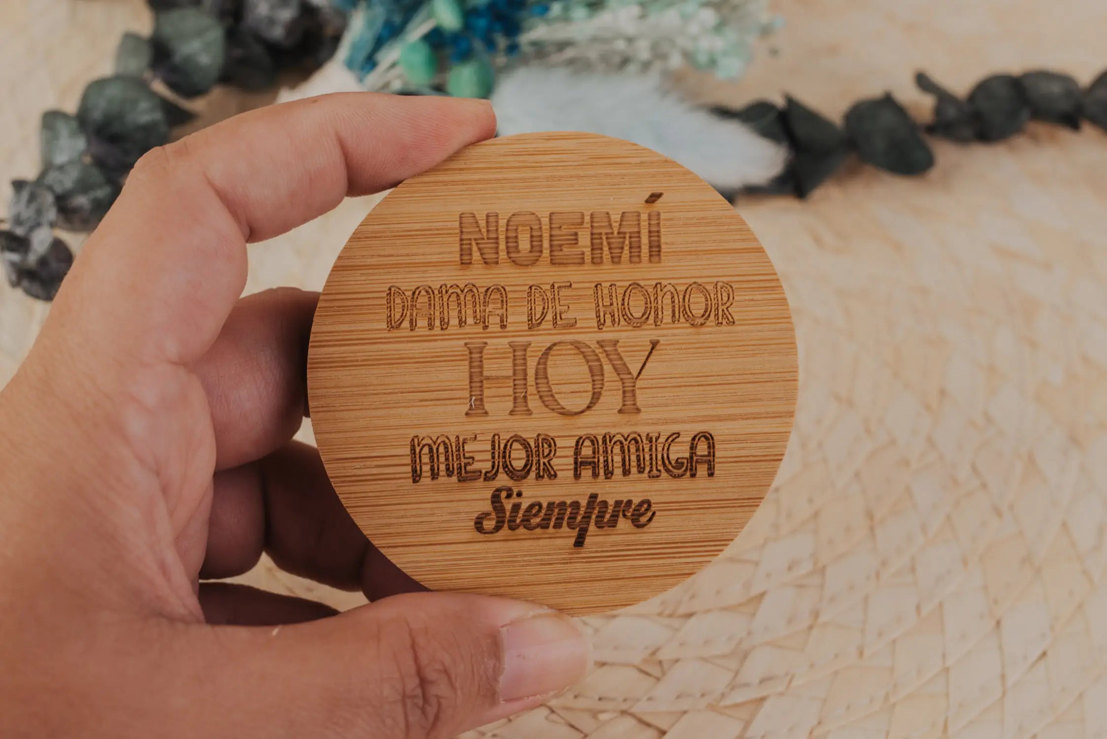 ESPEJO DE BAMBÚ "MEJOR AMIGA"