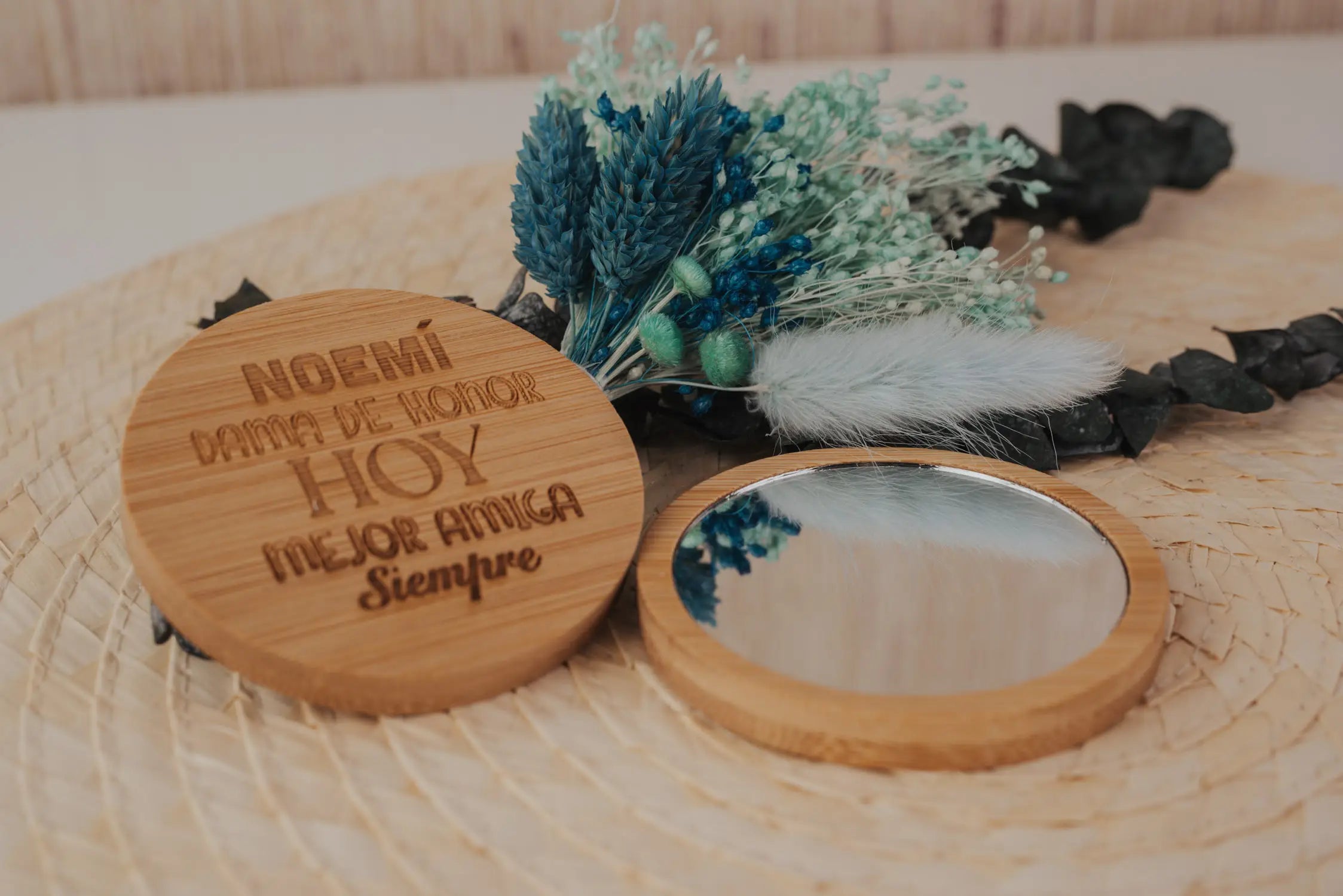 ESPEJO DE BAMBÚ "MEJOR AMIGA"