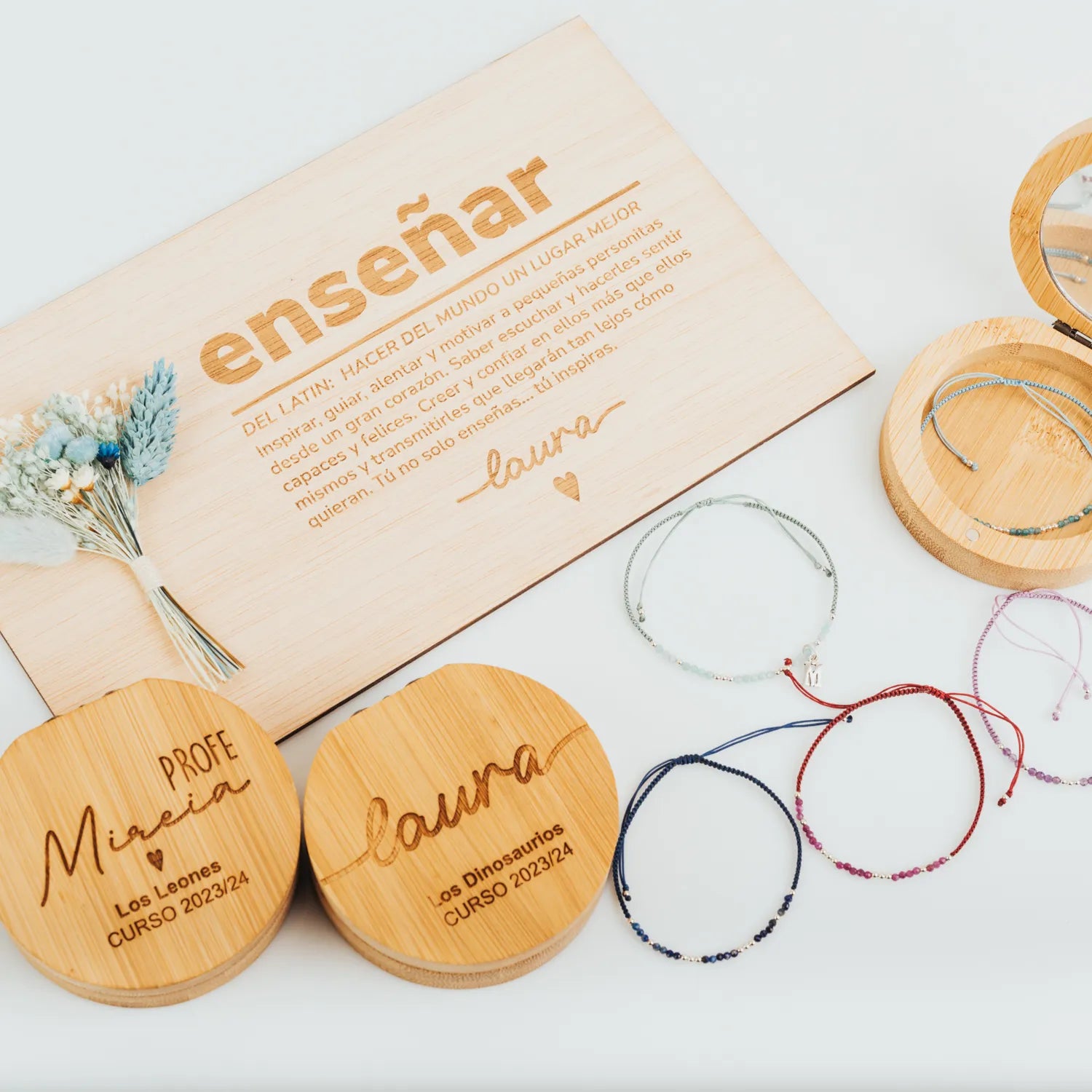 PACK PLACA PROFE + JOYERO PLATA