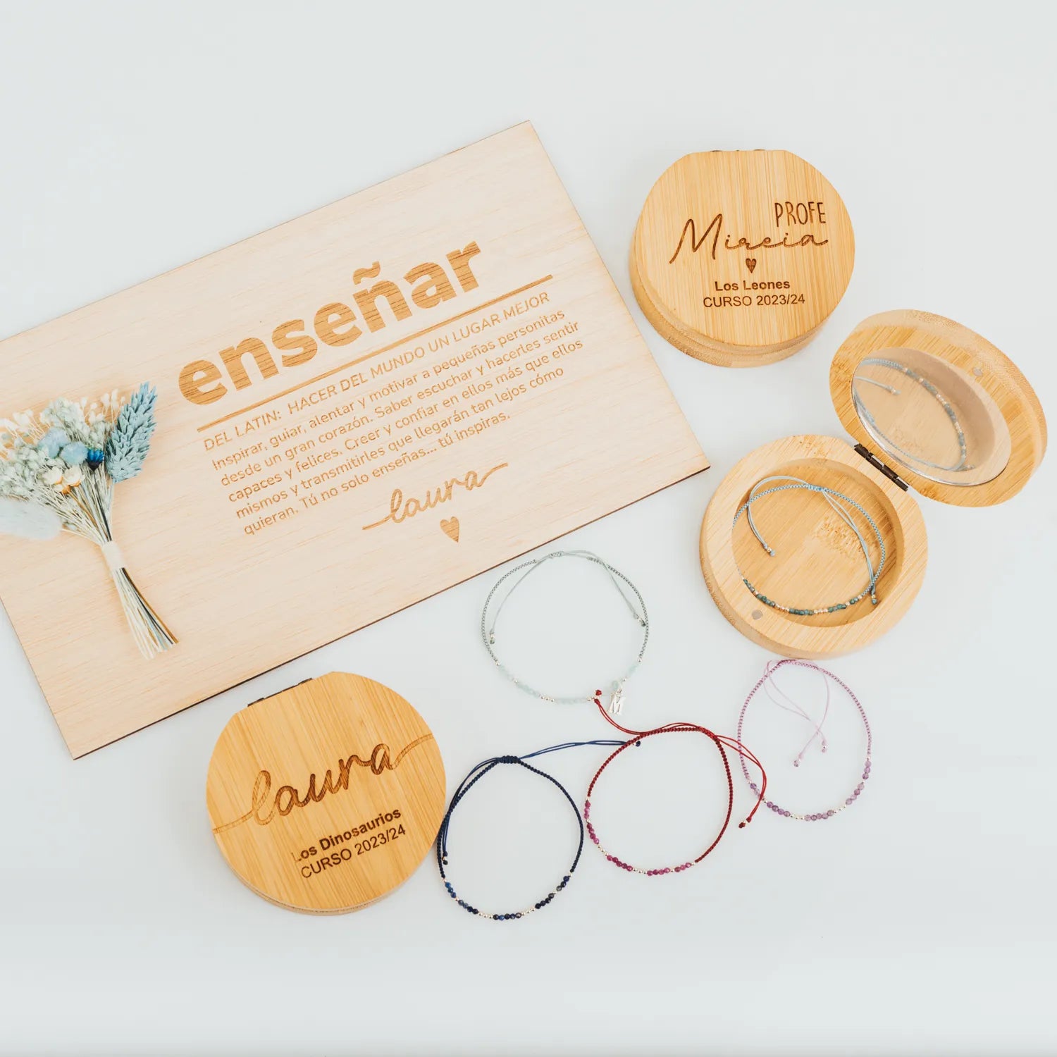 PACK PLACA PROFE + JOYERO PLATA