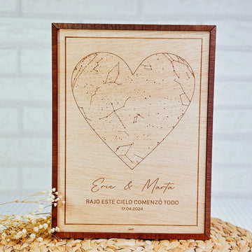 Cuadro Mapa Estelar "Mi Corazón”