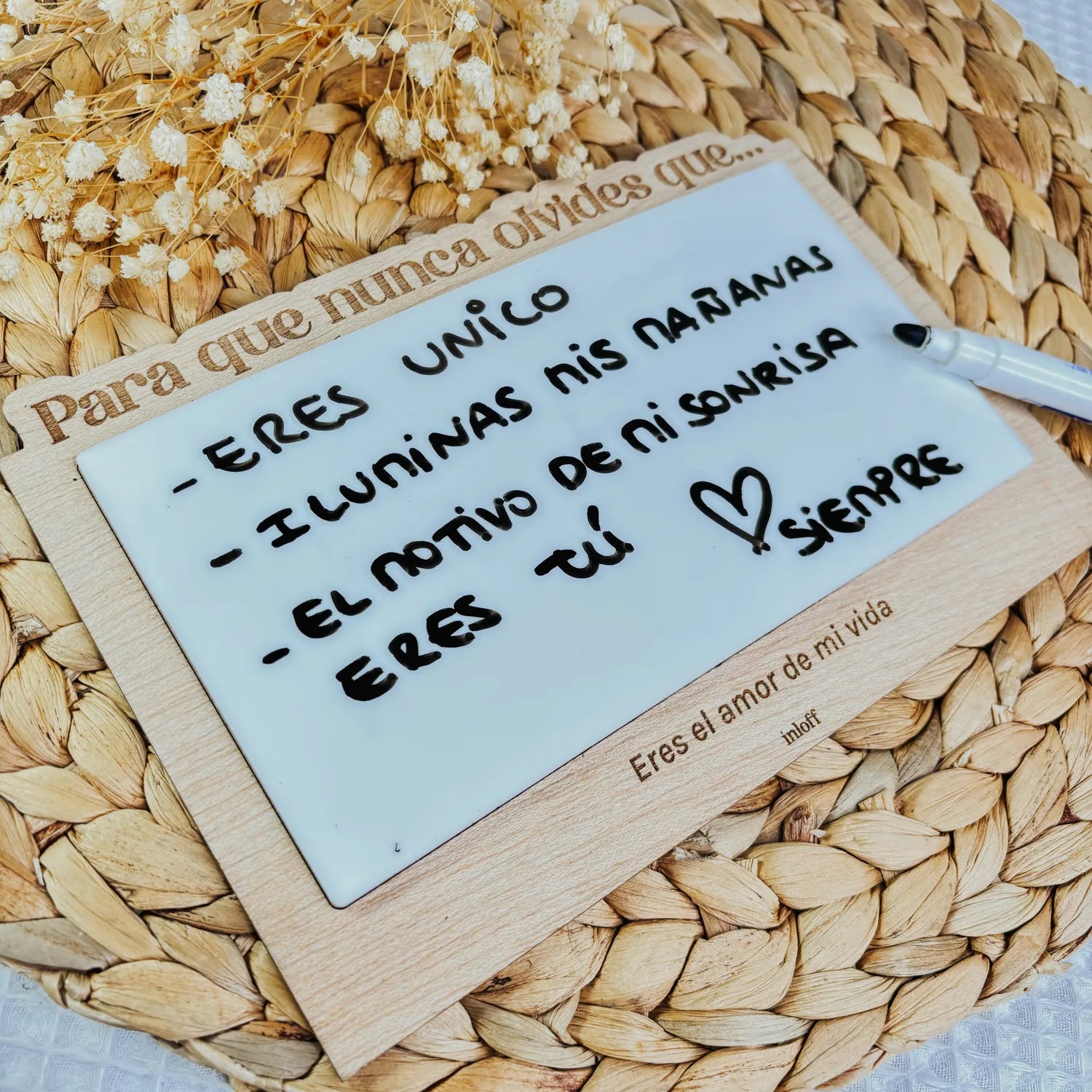 Pizarra de Mensajes Personalizada "Nunca Olvides”