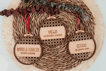 BOLA DE NAVIDAD RATÁN "FRASE"