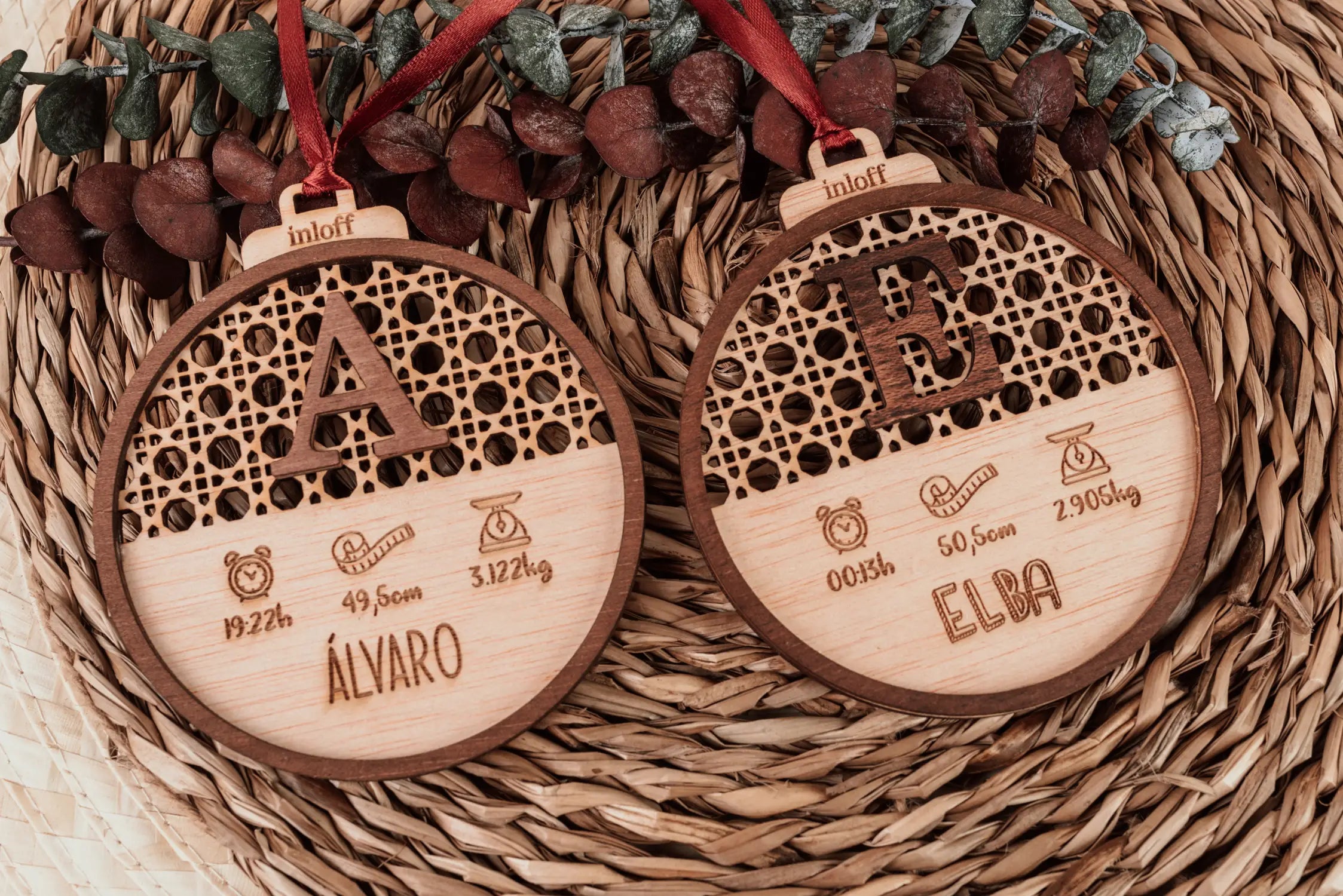 BOLA DE NAVIDAD RATÁN "NATALICIO"