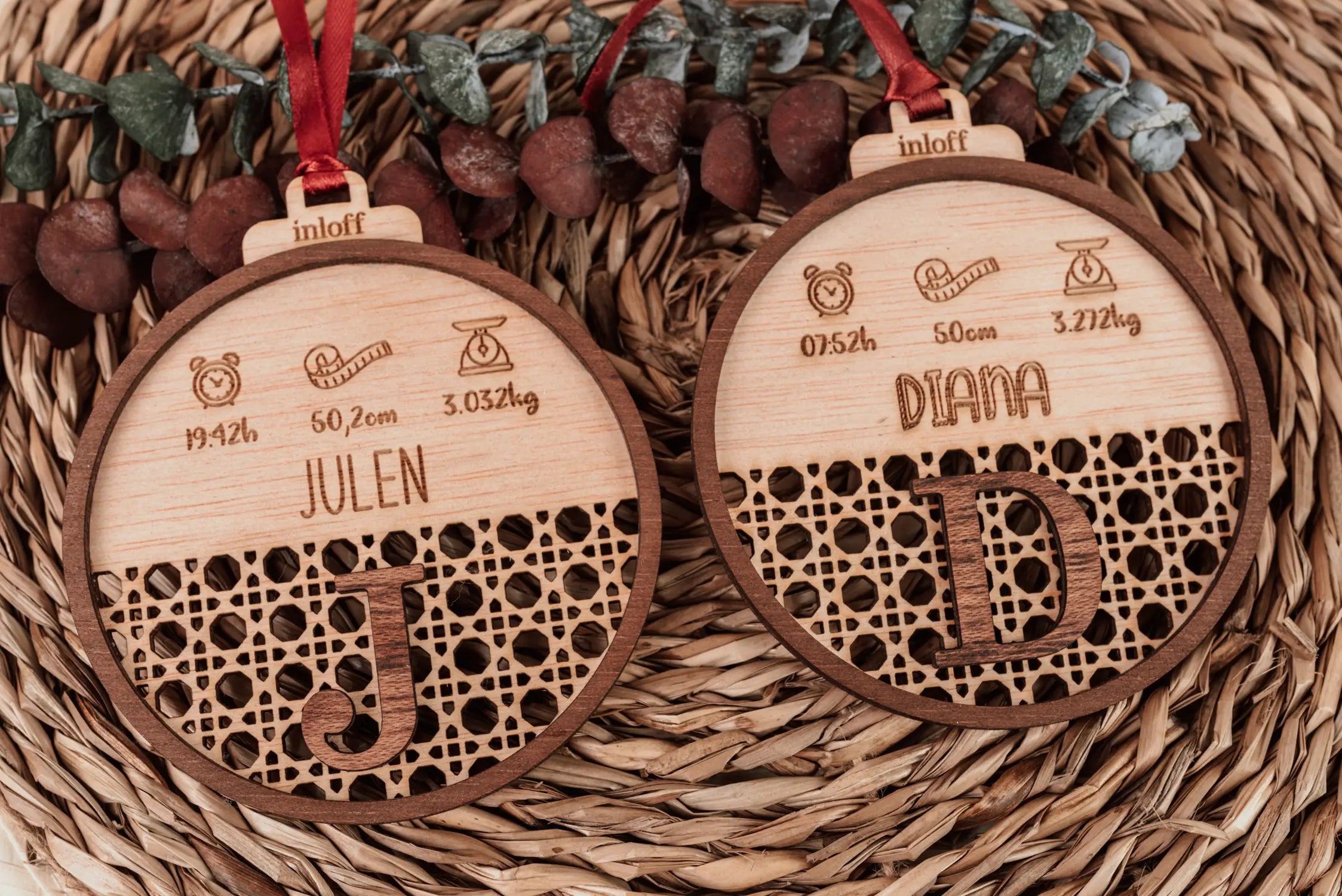 BOLA DE NAVIDAD RATÁN "NATALICIO"