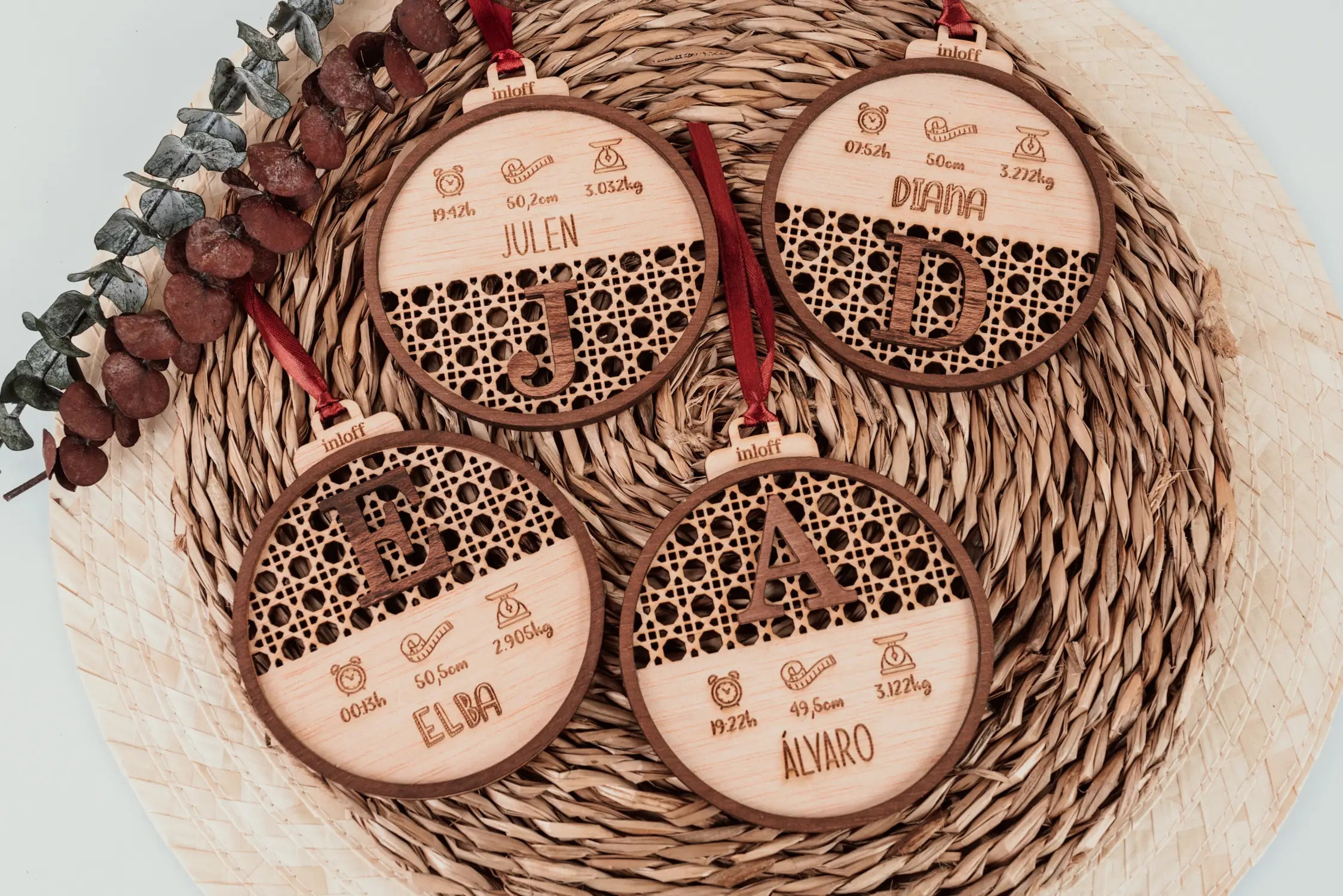 BOLA DE NAVIDAD RATÁN "NATALICIO"