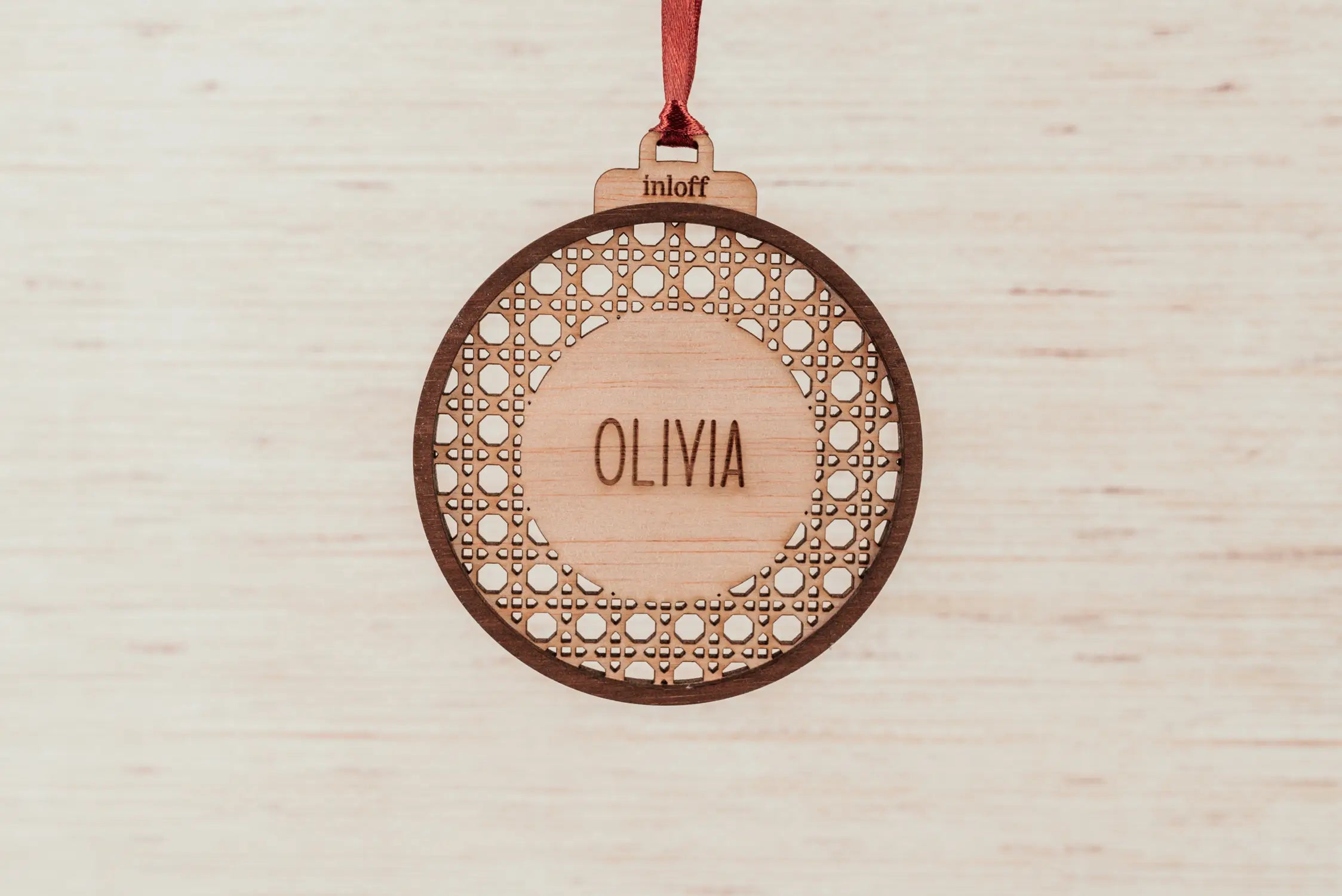 BOLA DE NAVIDAD RATÁN "NOMBRE"