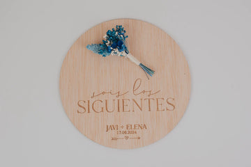 PLACA “SOIS LOS SIGUIENTES” BODA ROMÁNTICA
