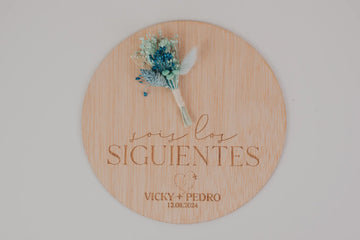 PLACA “SOIS LOS SIGUIENTES” BODA VIAJERA