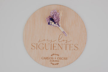 PLACA “SOIS LOS SIGUIENTES” BODA VINTAGE