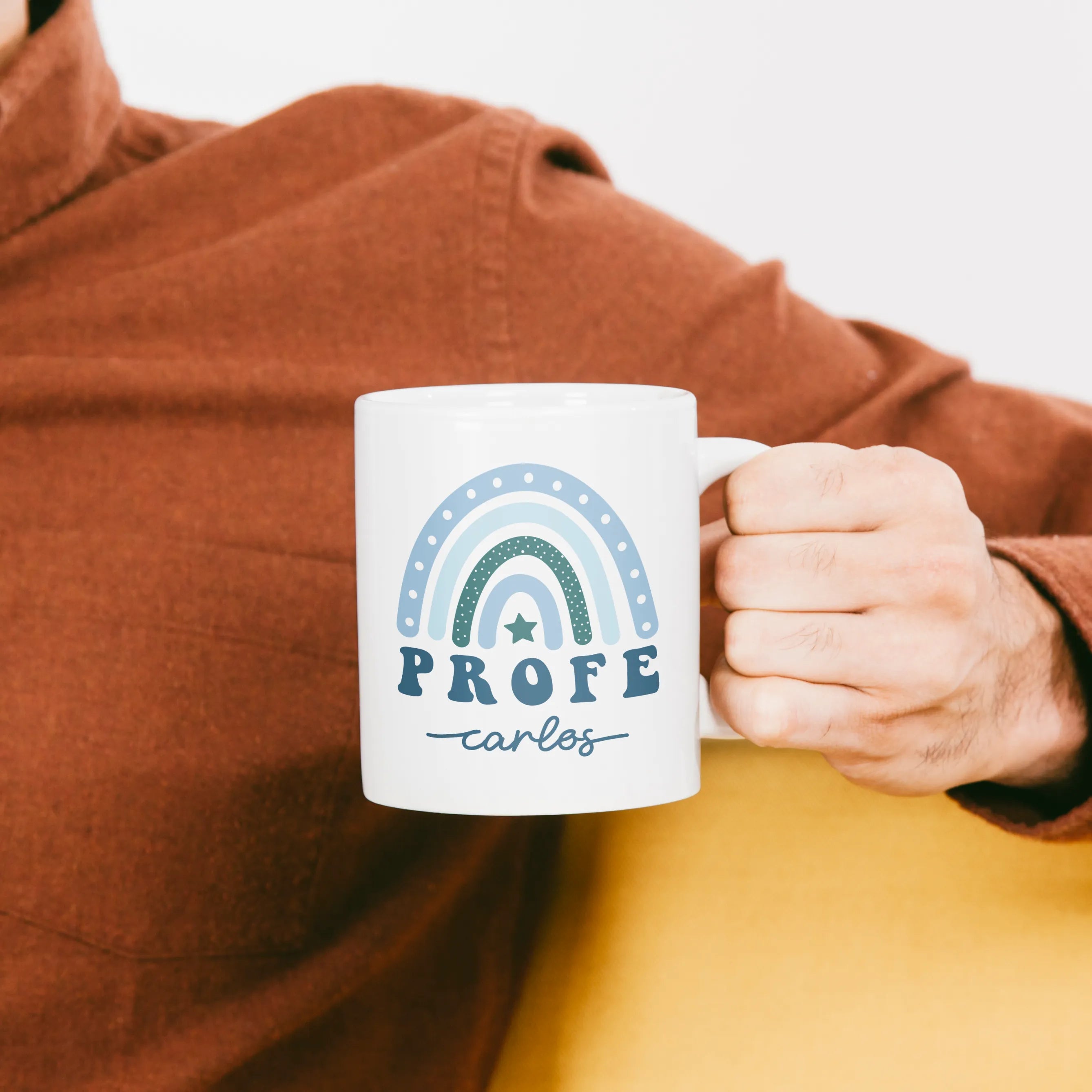 TAZA PROFE "ARCO IRIS"