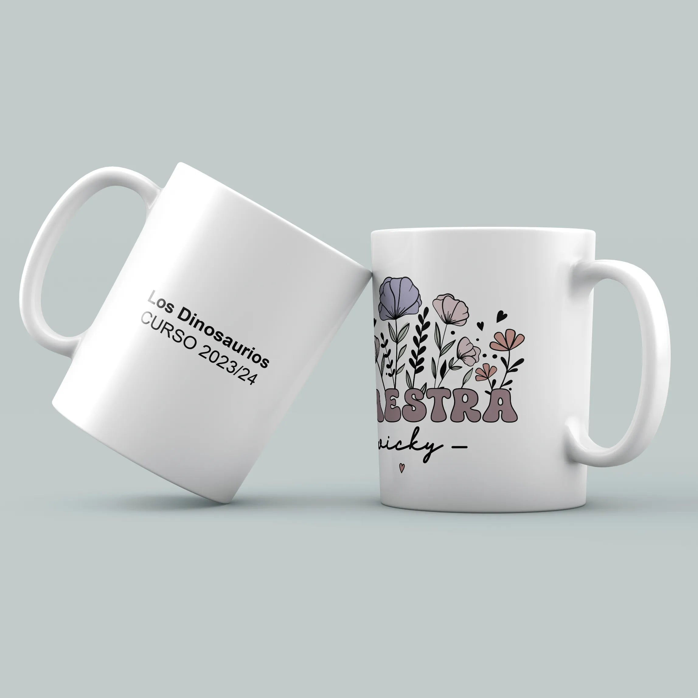 TAZA PROFE "FLORAL"