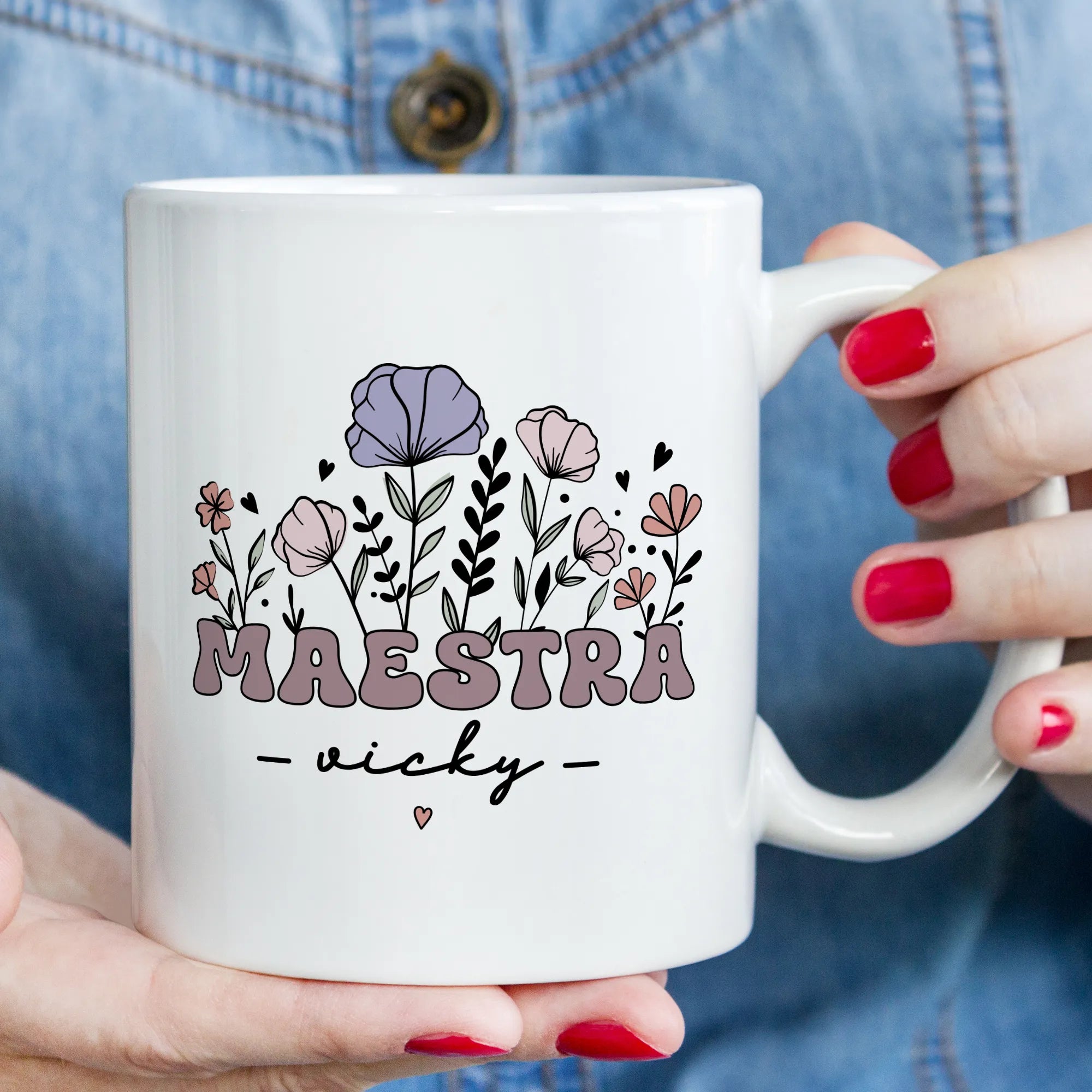 TAZA PROFE "FLORAL"