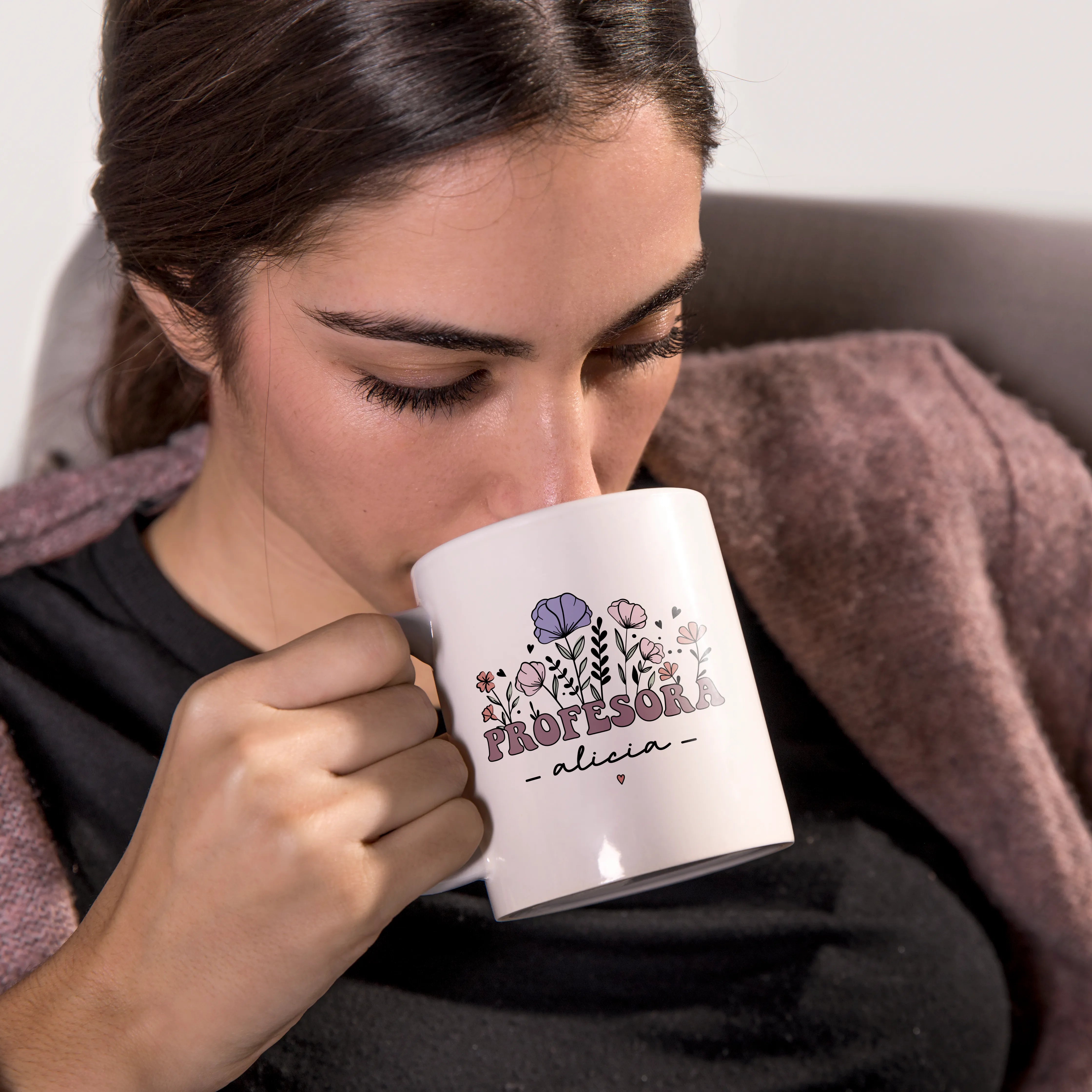 TAZA PROFE "FLORAL"