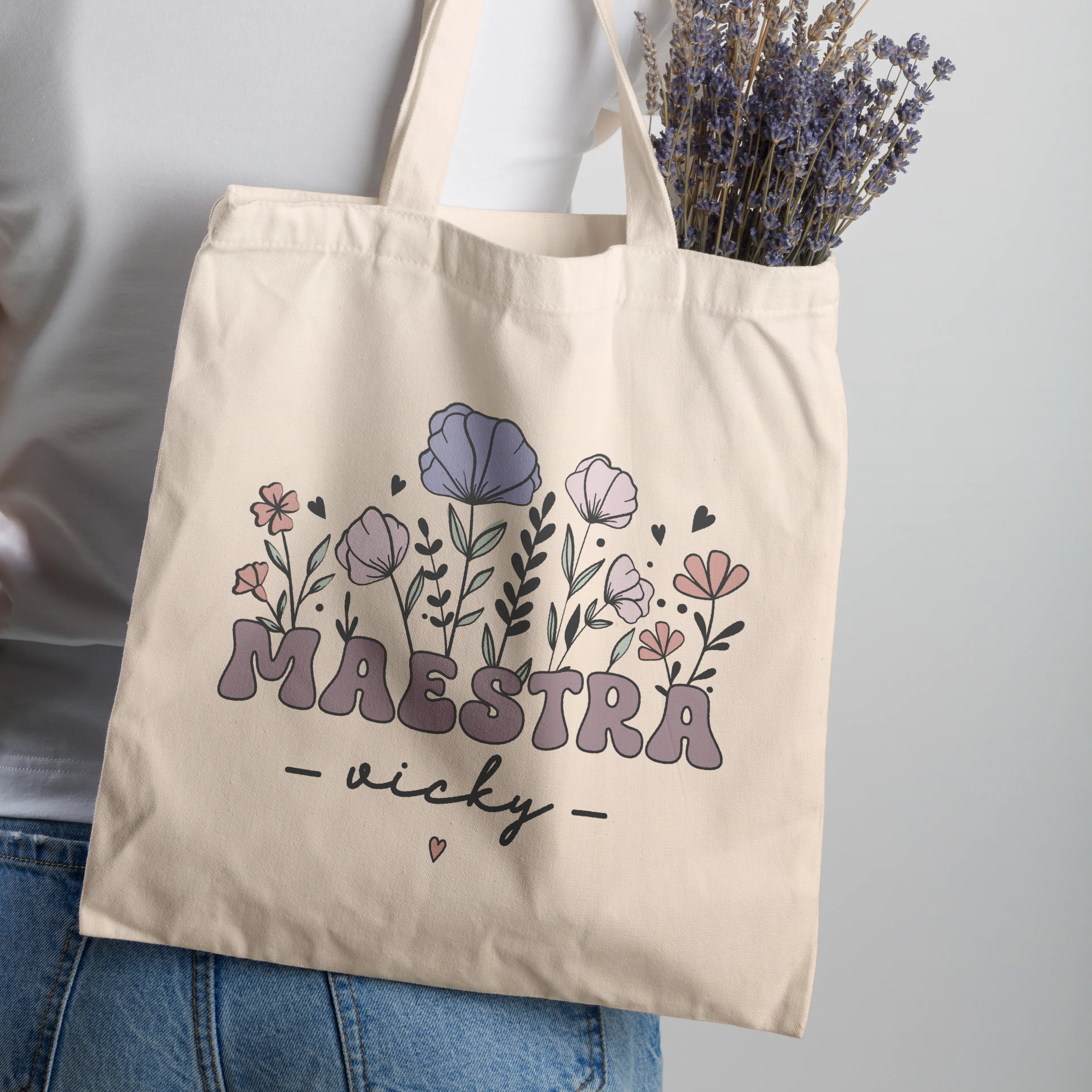 TOTEBAG PROFE "FLORAL"