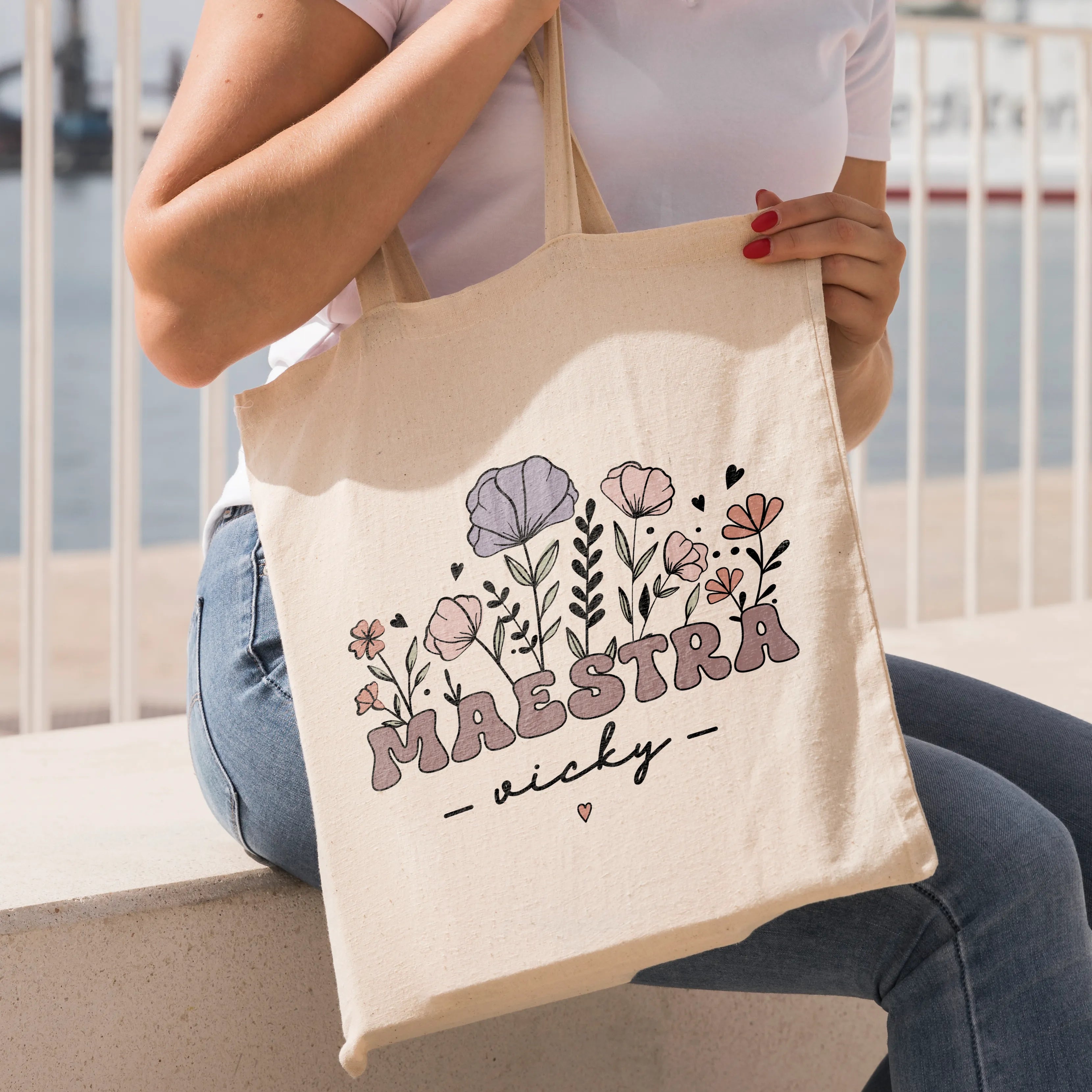 TOTEBAG PROFE "FLORAL"