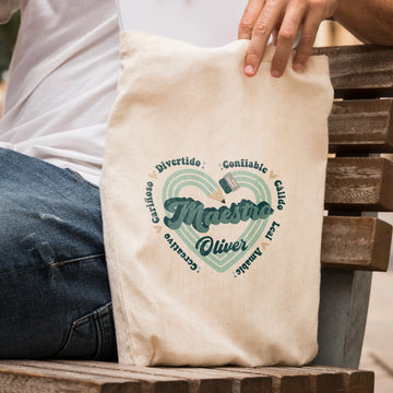 TOTEBAG PROFE "RETRO CUORE"
