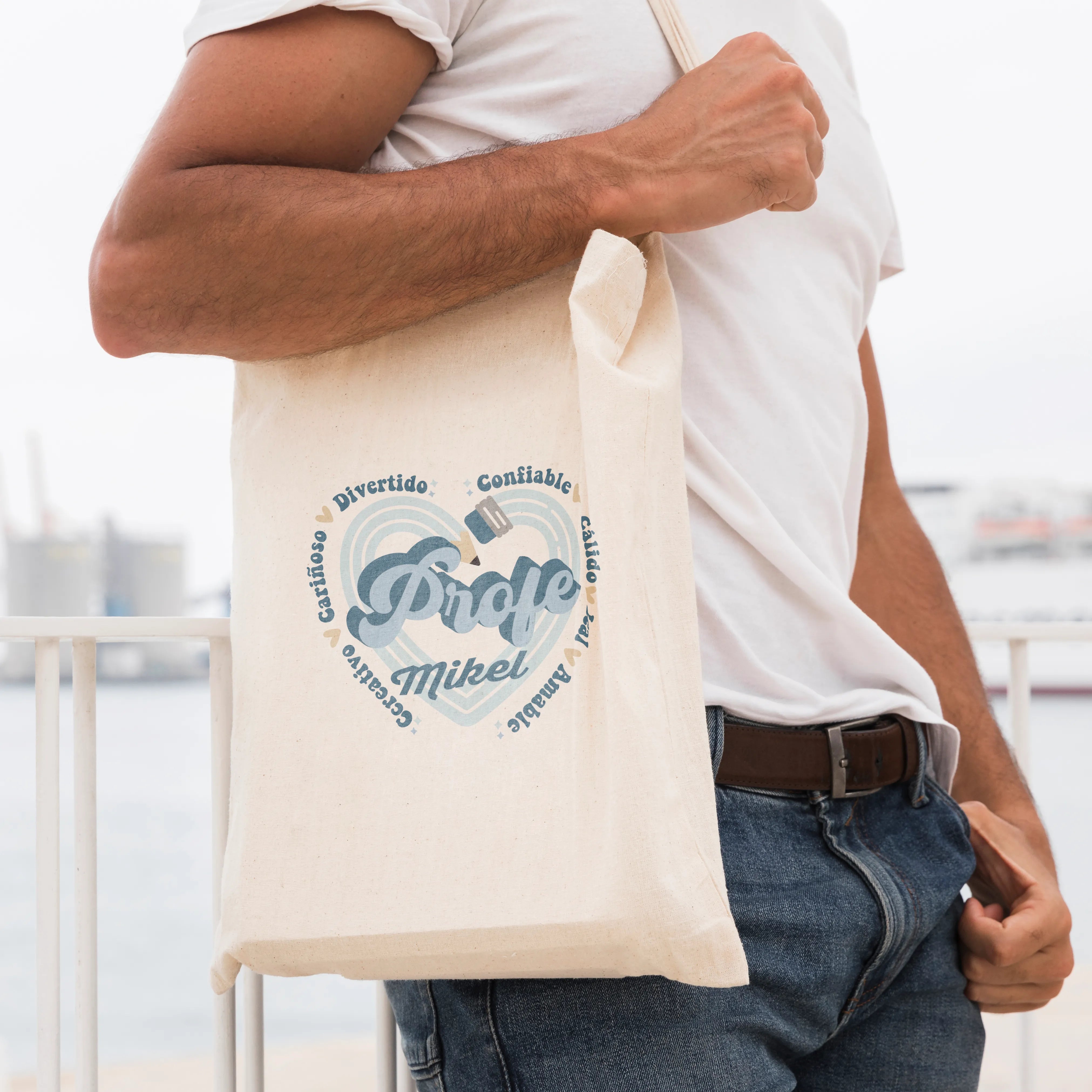 TOTEBAG PROFE "RETRO CUORE"