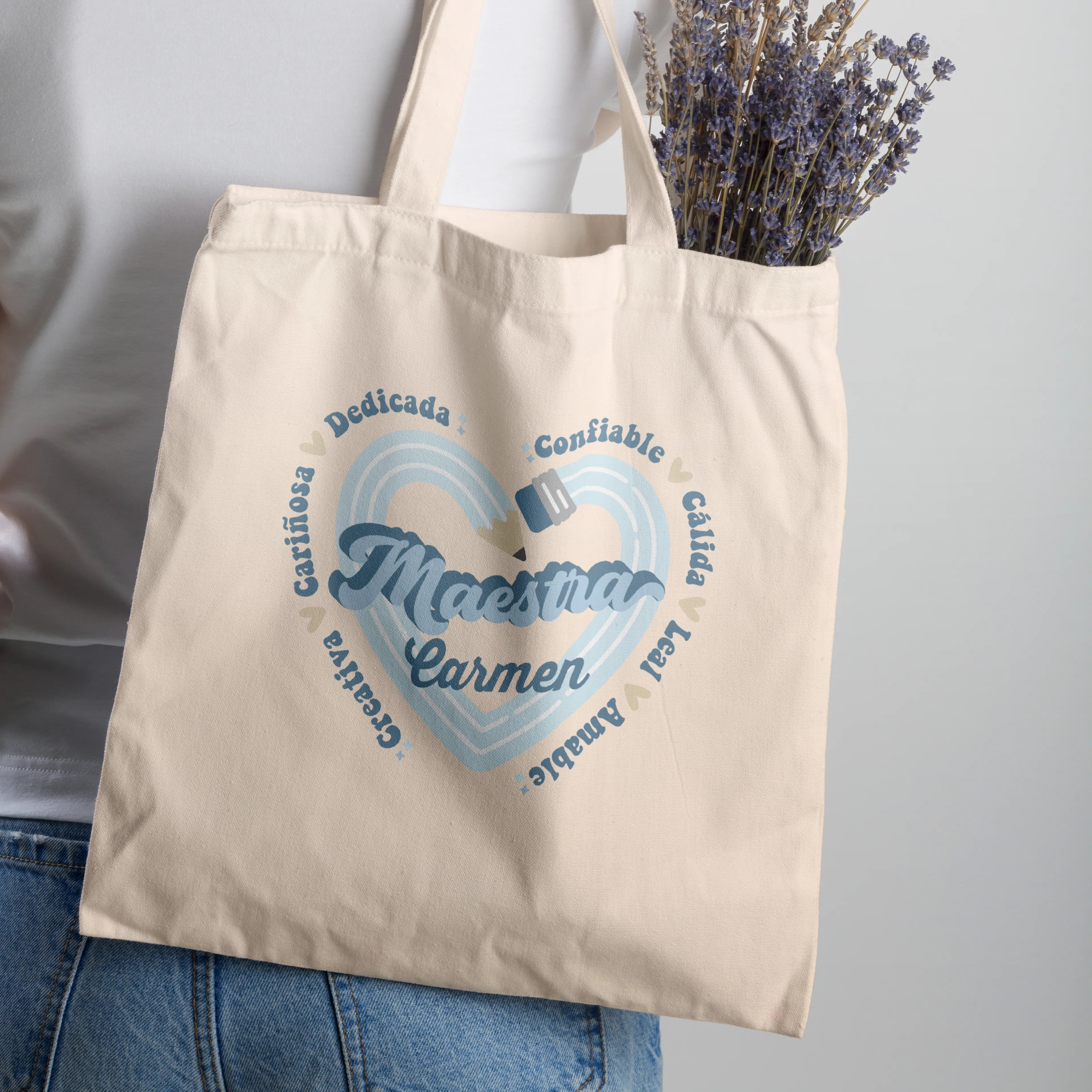 TOTEBAG PROFE "RETRO CUORE"