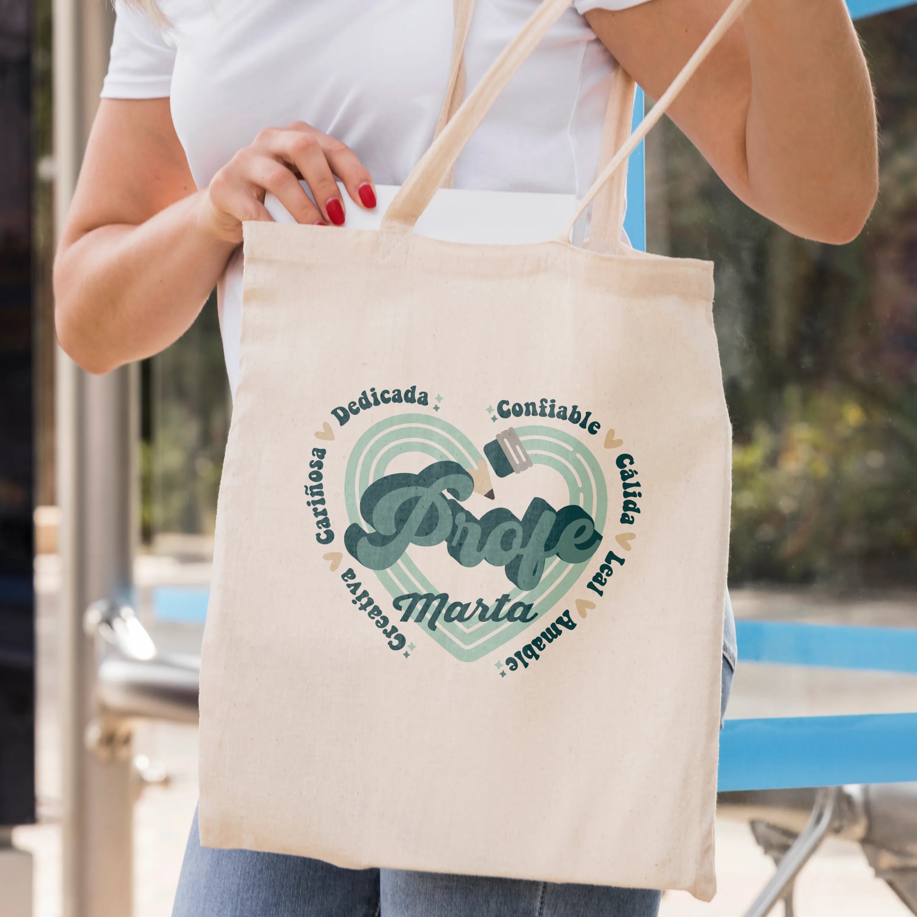 TOTEBAG PROFE "RETRO CUORE"
