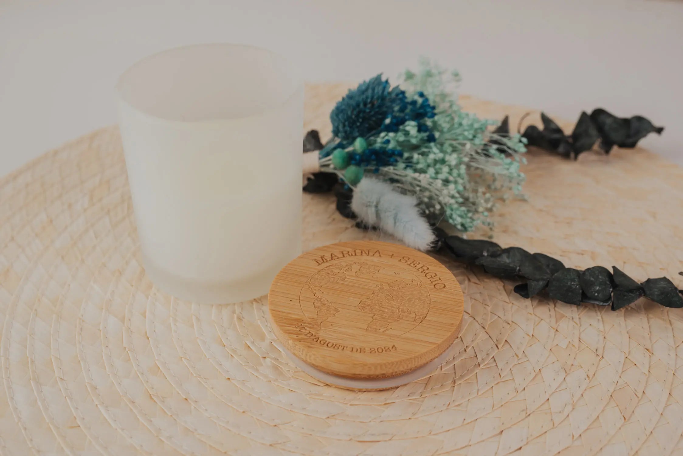 VELA AROMÁTICA BAMBÚ "NUESTRA BODA VIAJERA"