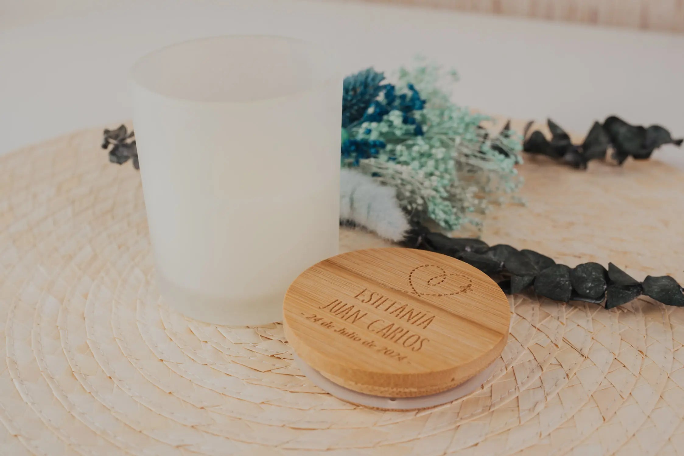 VELA AROMÁTICA BAMBÚ "NUESTRA BODA VIAJERA"