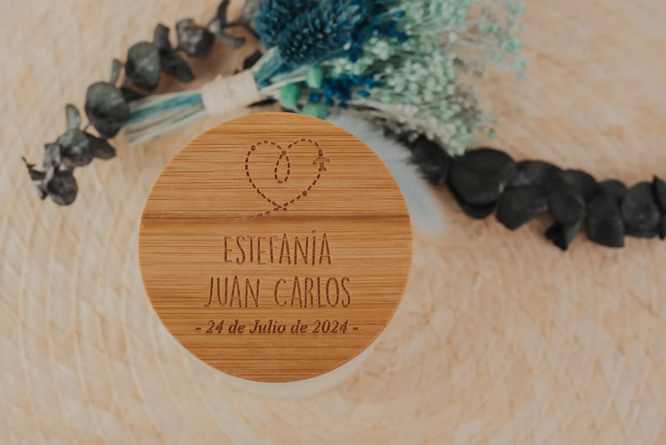 VELA AROMÁTICA BAMBÚ "NUESTRA BODA VIAJERA"