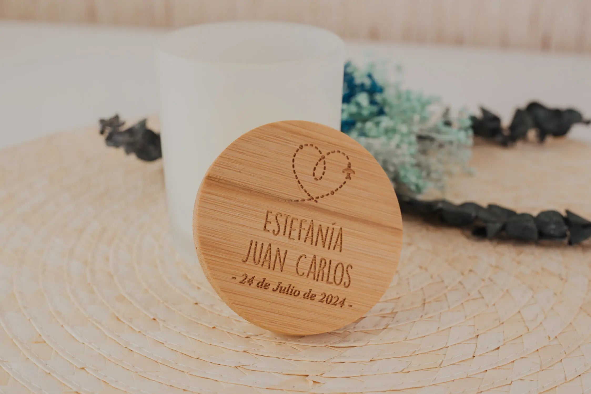 VELA AROMÁTICA BAMBÚ "NUESTRA BODA VIAJERA"