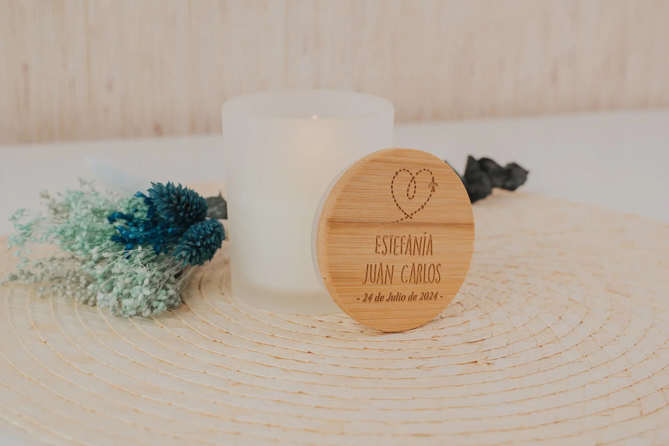 VELA AROMÁTICA BAMBÚ "NUESTRA BODA VIAJERA"