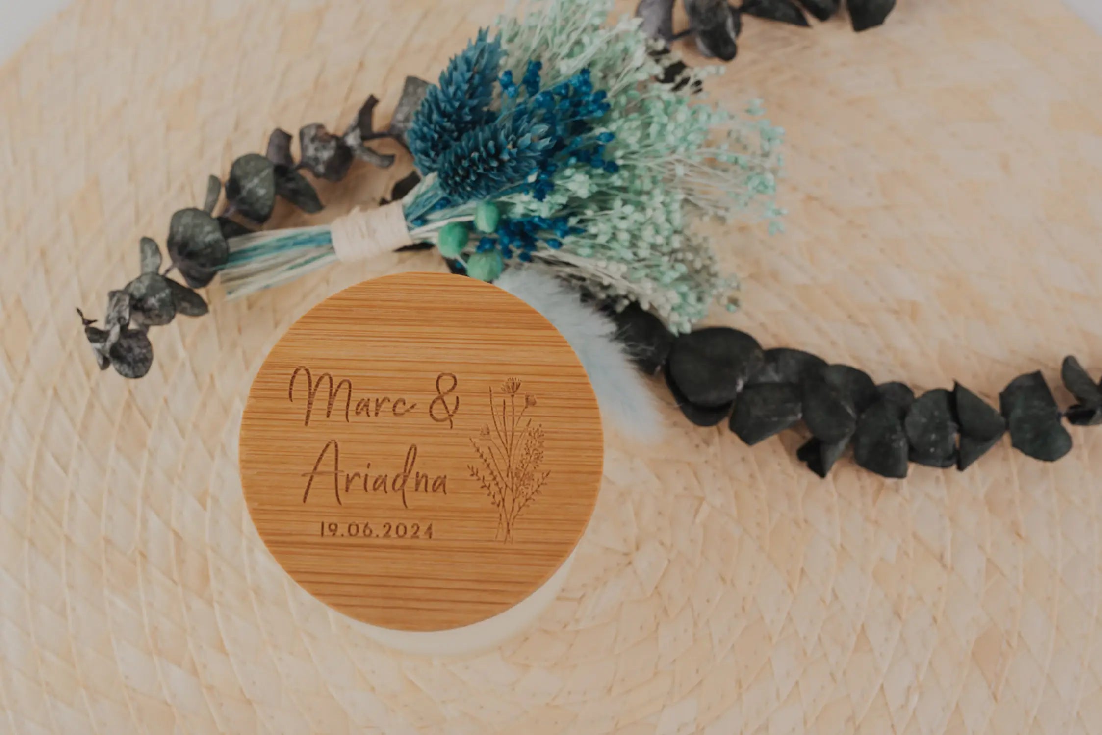 VELA AROMÁTICA BAMBÚ "NUESTRA BODA VINTAGE"