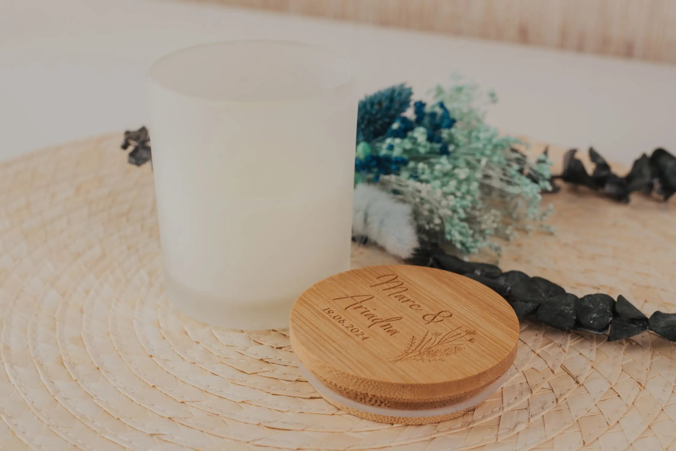 VELA AROMÁTICA BAMBÚ "NUESTRA BODA VINTAGE"