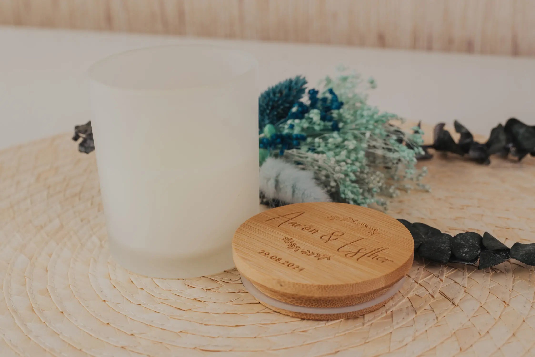 VELA AROMÁTICA BAMBÚ "NUESTRA BODA VINTAGE"