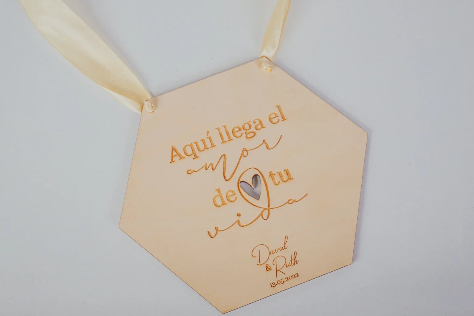 Banderola Hexágono "Amor de tu Vida"